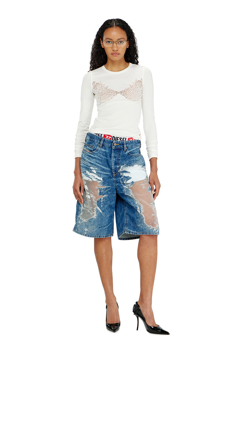 Shorts de denim devor&eacute;