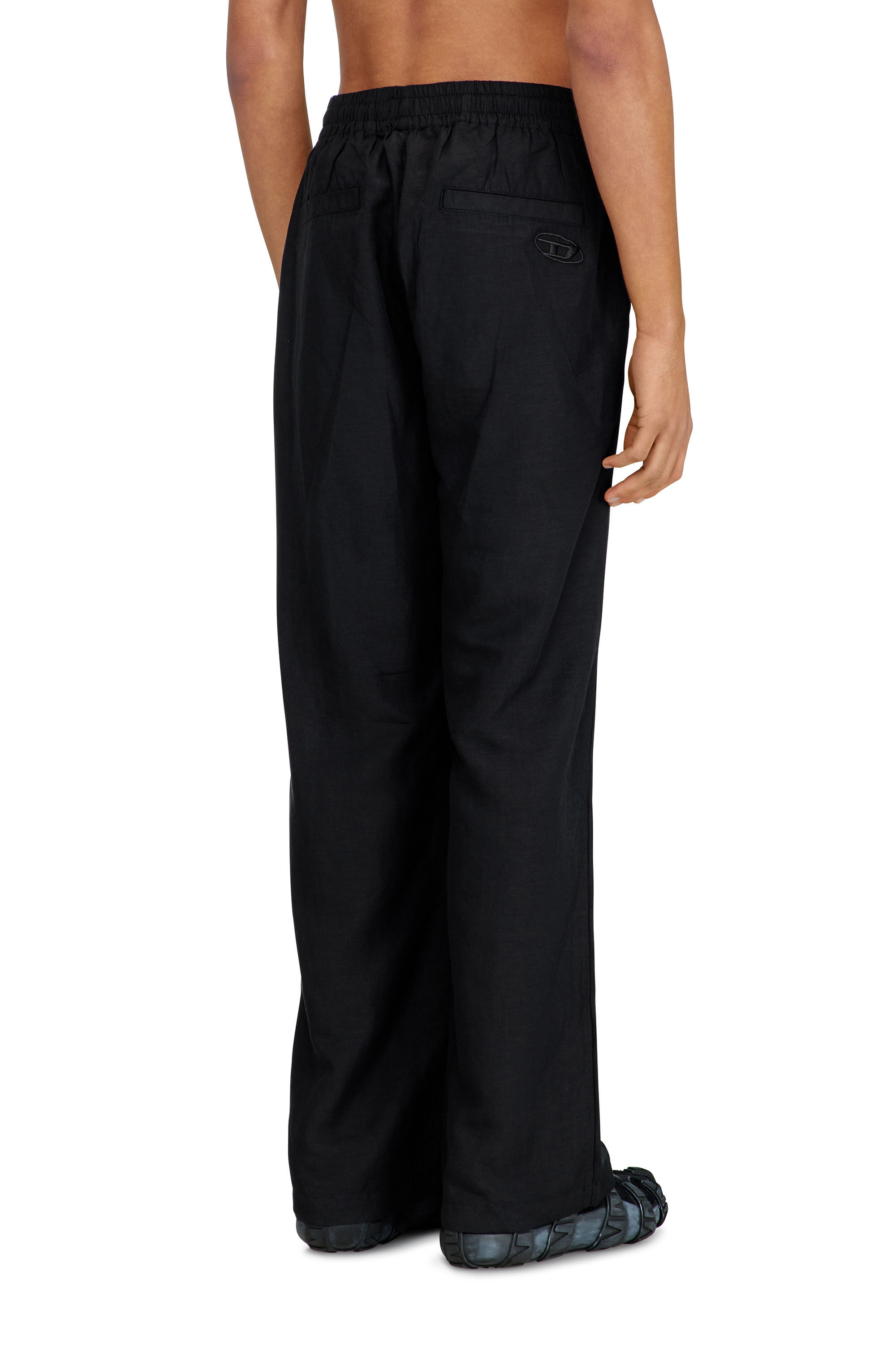 Diesel - P-THECK-PGBS, Pantalones de mezcla de lino Unisex in Negro - 4