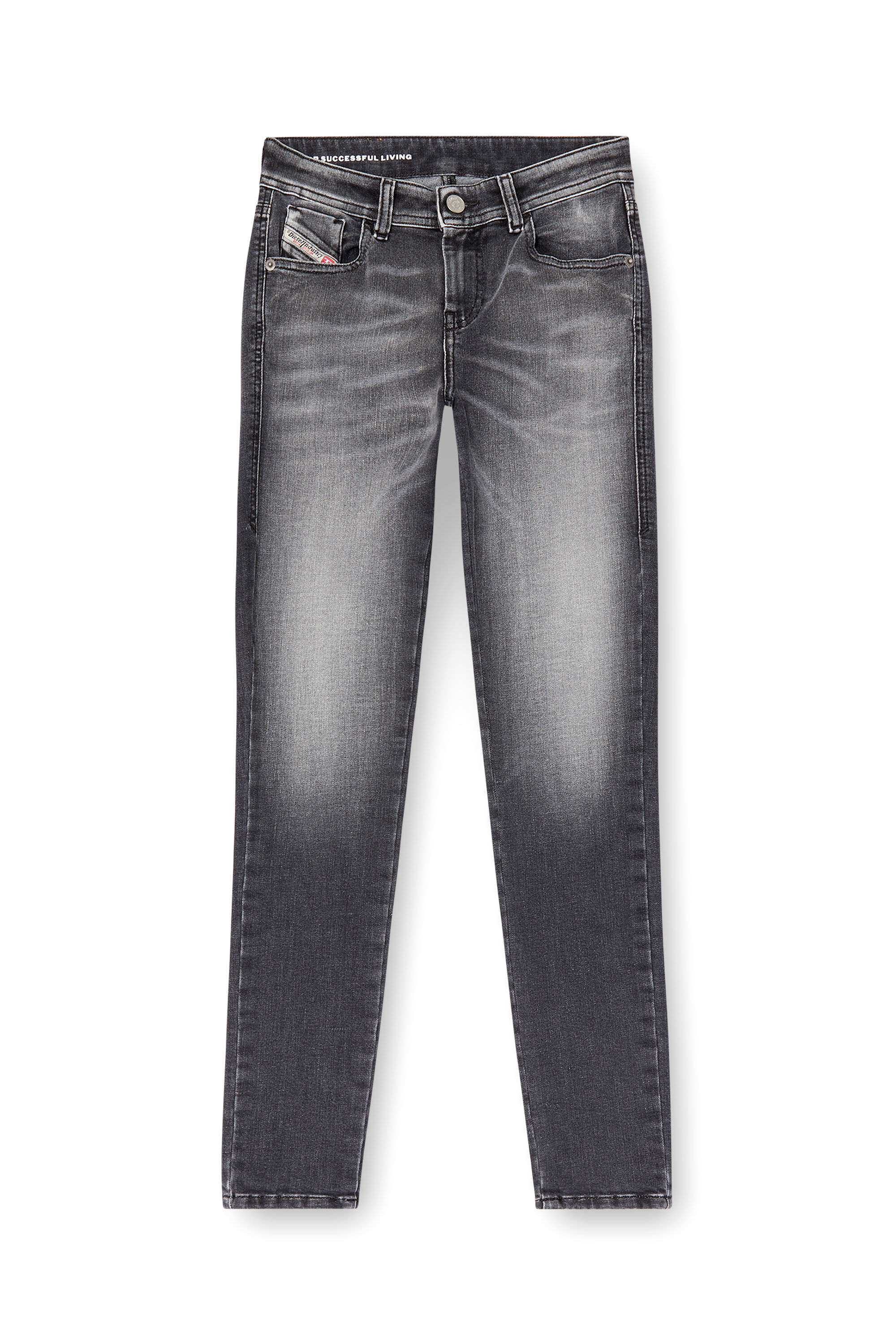 Diesel - Skinny Jeans 2017 Slandy 09K97 Mujer, Negro/Gris oscuro - 2