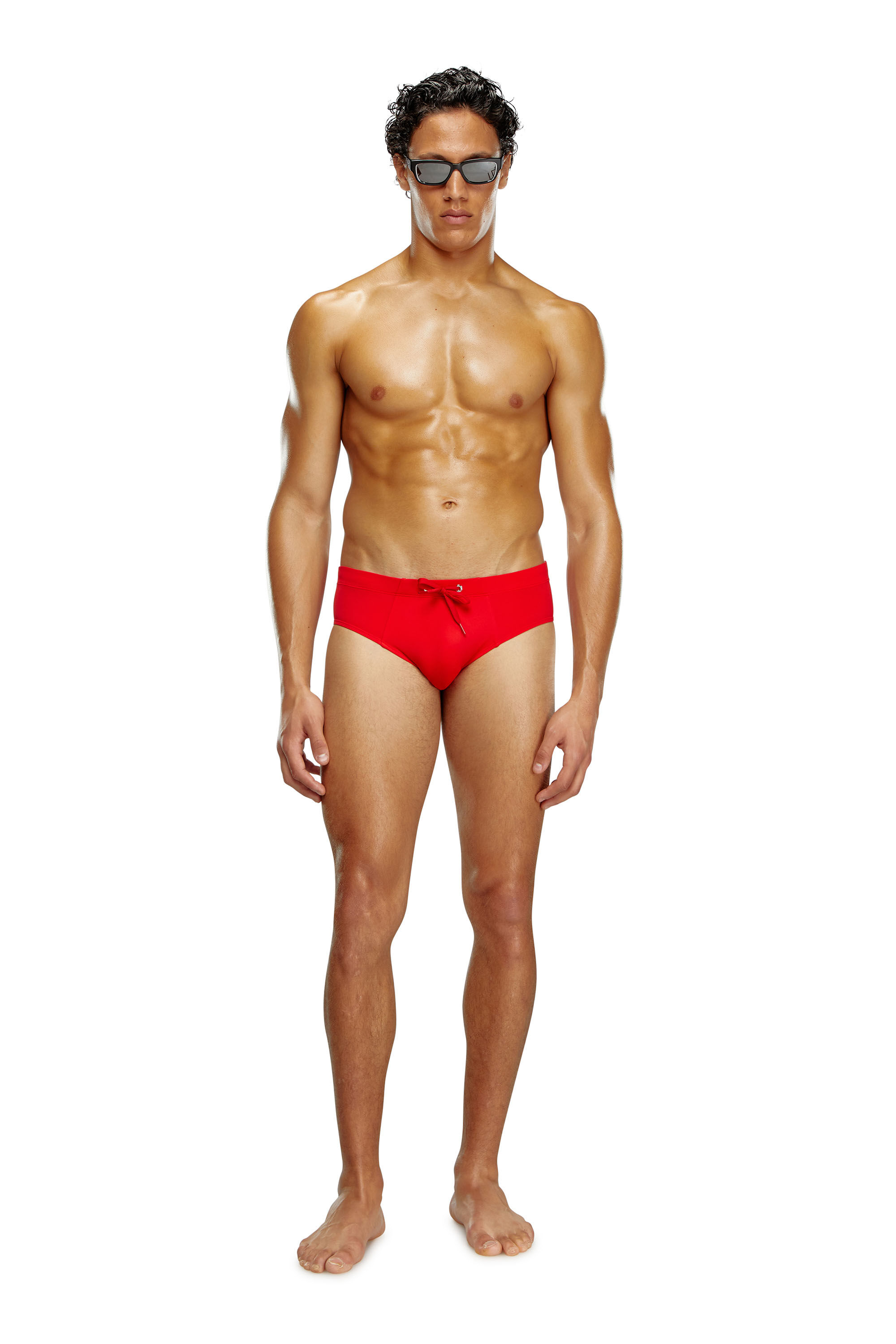 Slip de bano con estampado del logotipo a tono Hombre Rojo Diesel