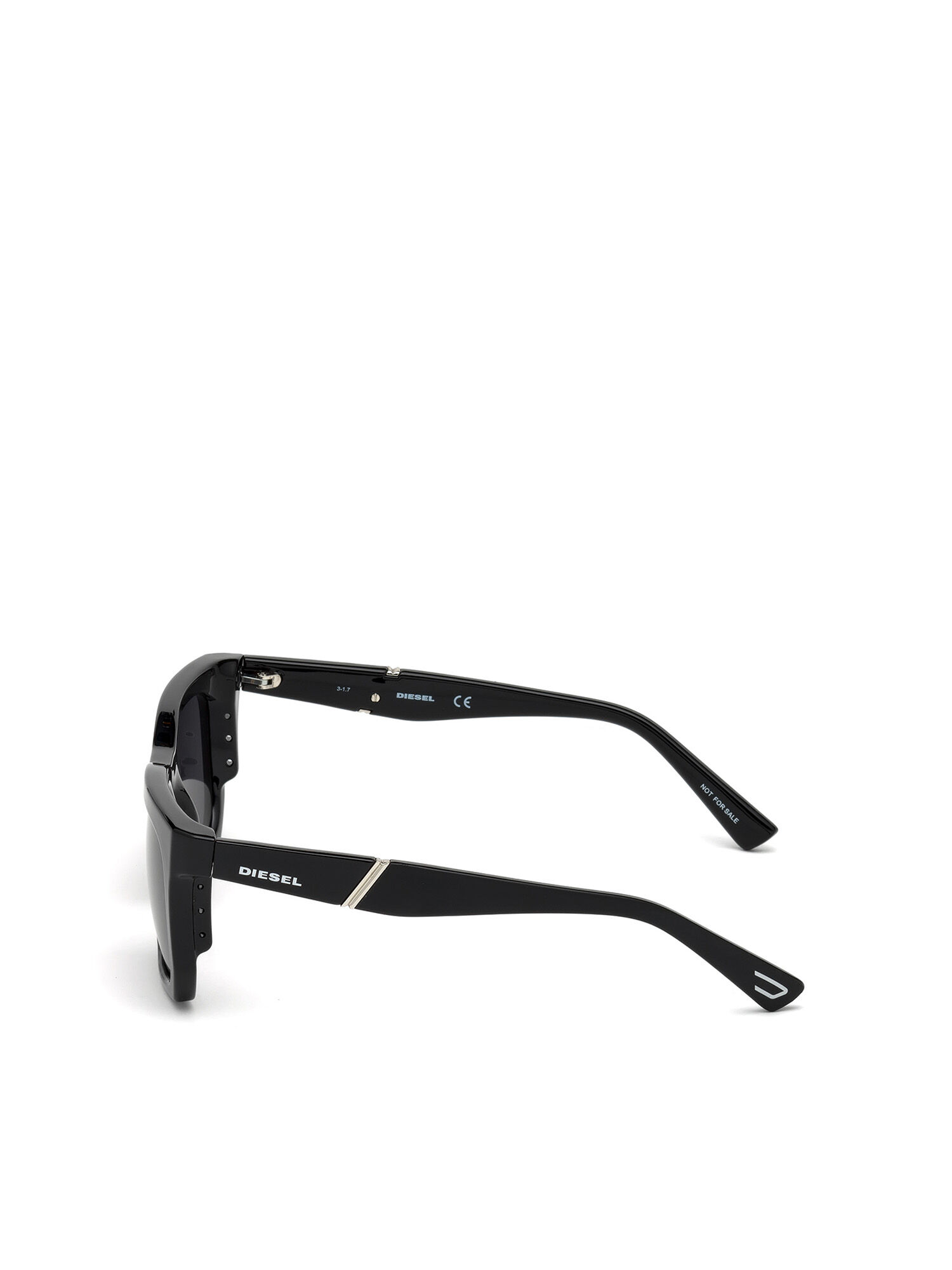 Diesel - DL0254, Gafas de montura cuadrada con pequeños protectores laterales Hombre in Negro - 3