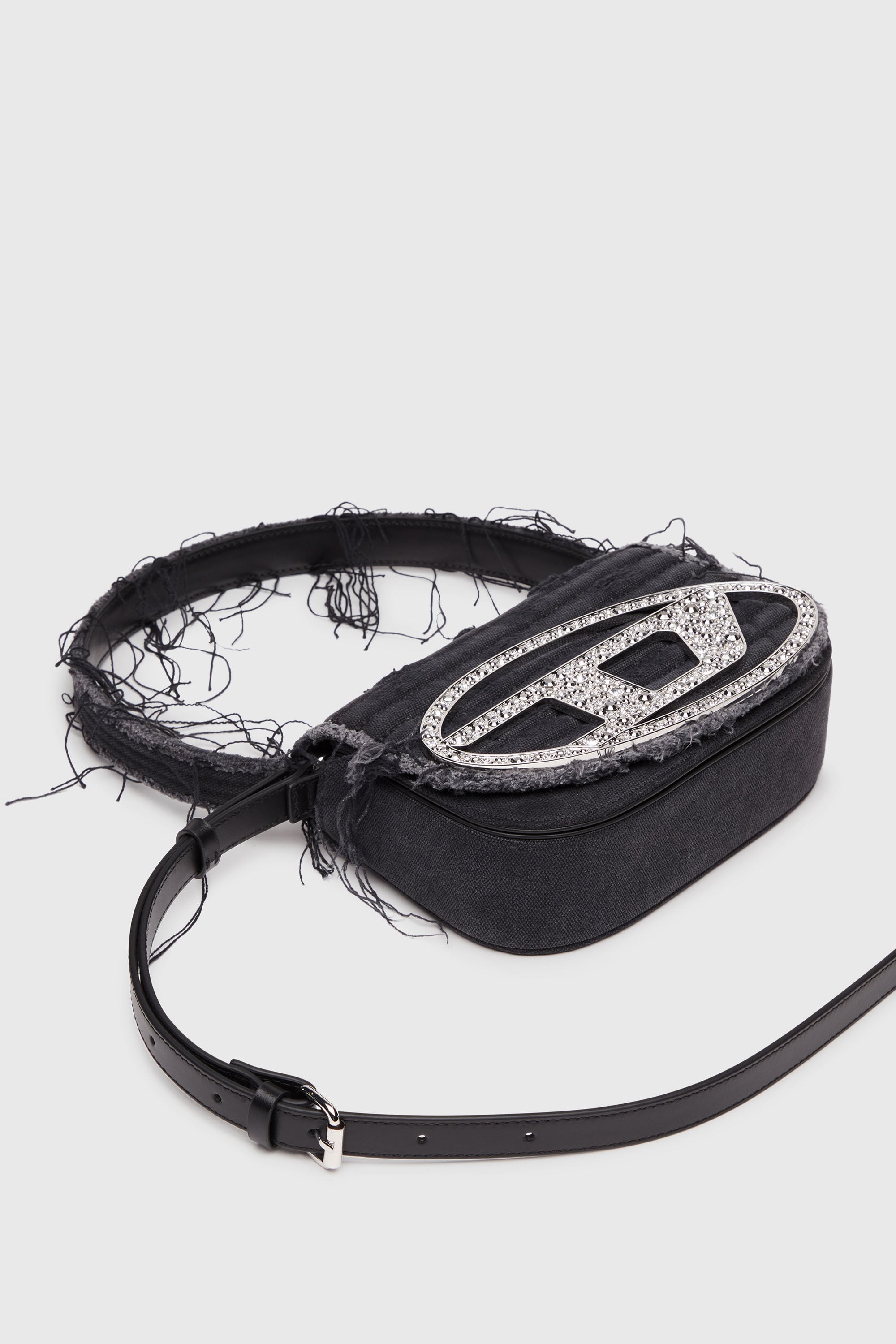 Diesel - 1DR, 1DR-Bolso de hombro ic&oacute;nico de lona y cuero Mujer in Negro - 6