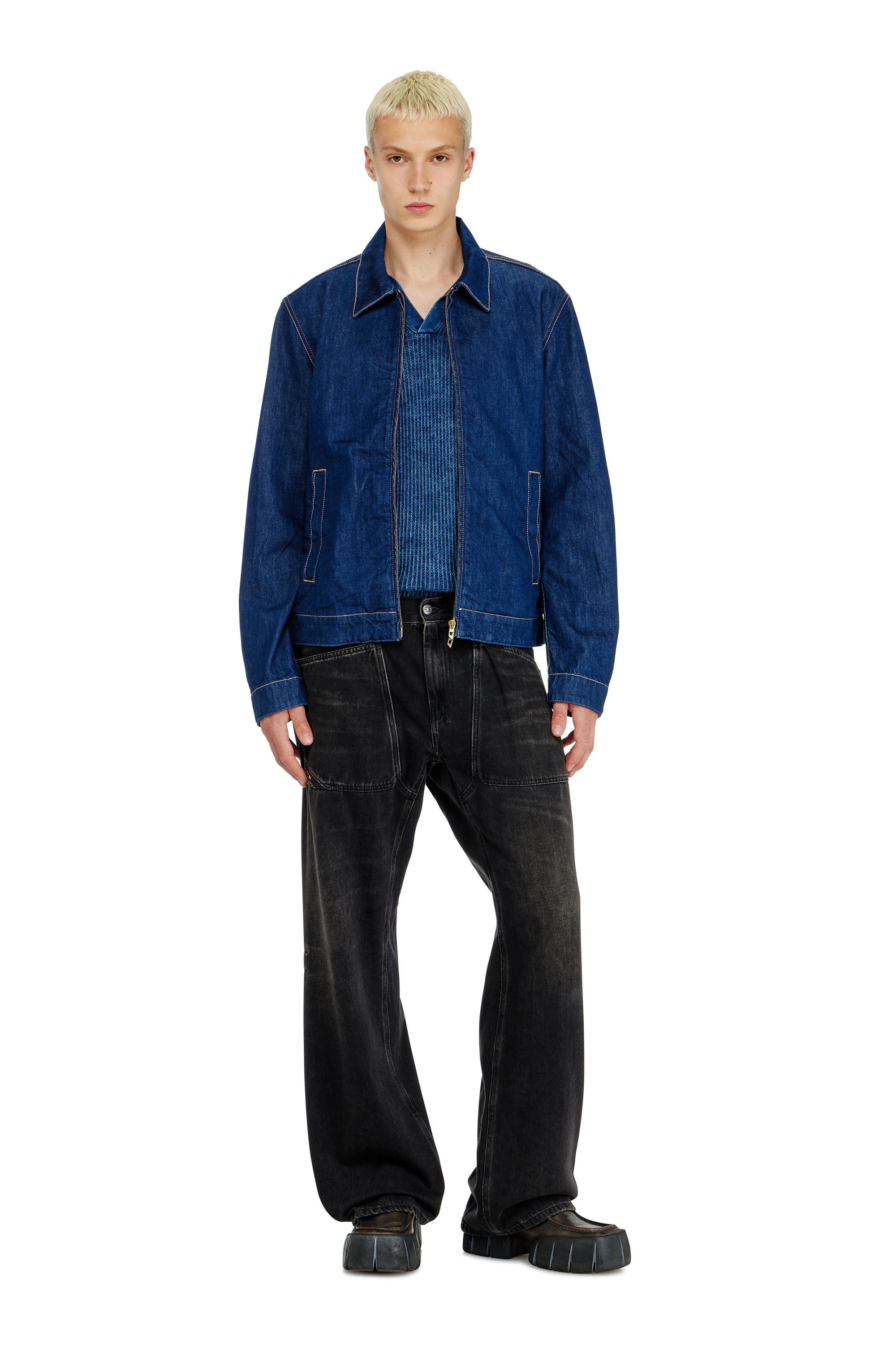 Diesel - Relaxed Jeans D-Zeta 09J96 Hombre, Negro/Gris oscuro - 1