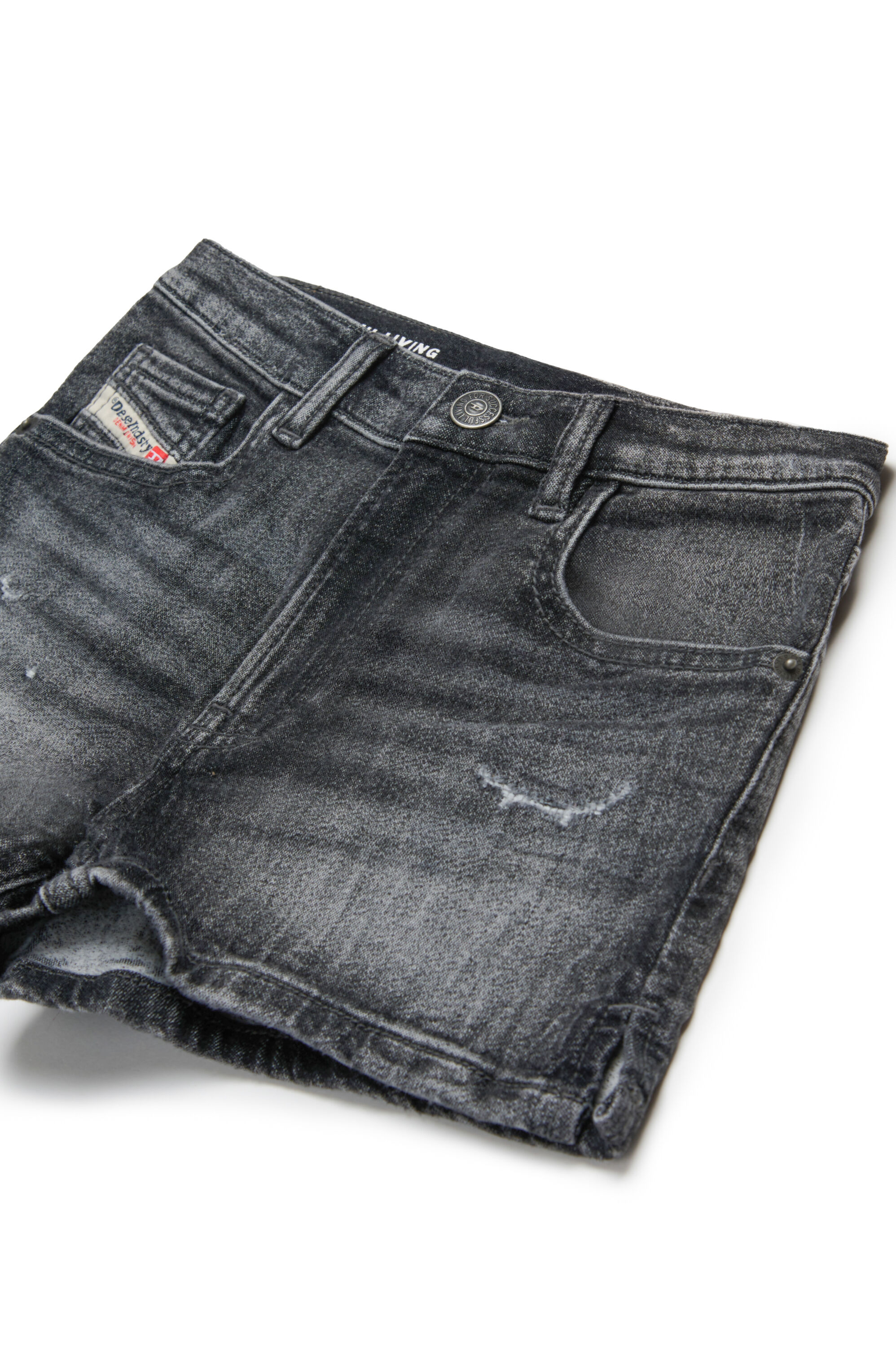 Diesel - PBOYSHORT-S JJJ, Pantalones cortos JoggJeans con desgarrones Mujer in Negro - 3