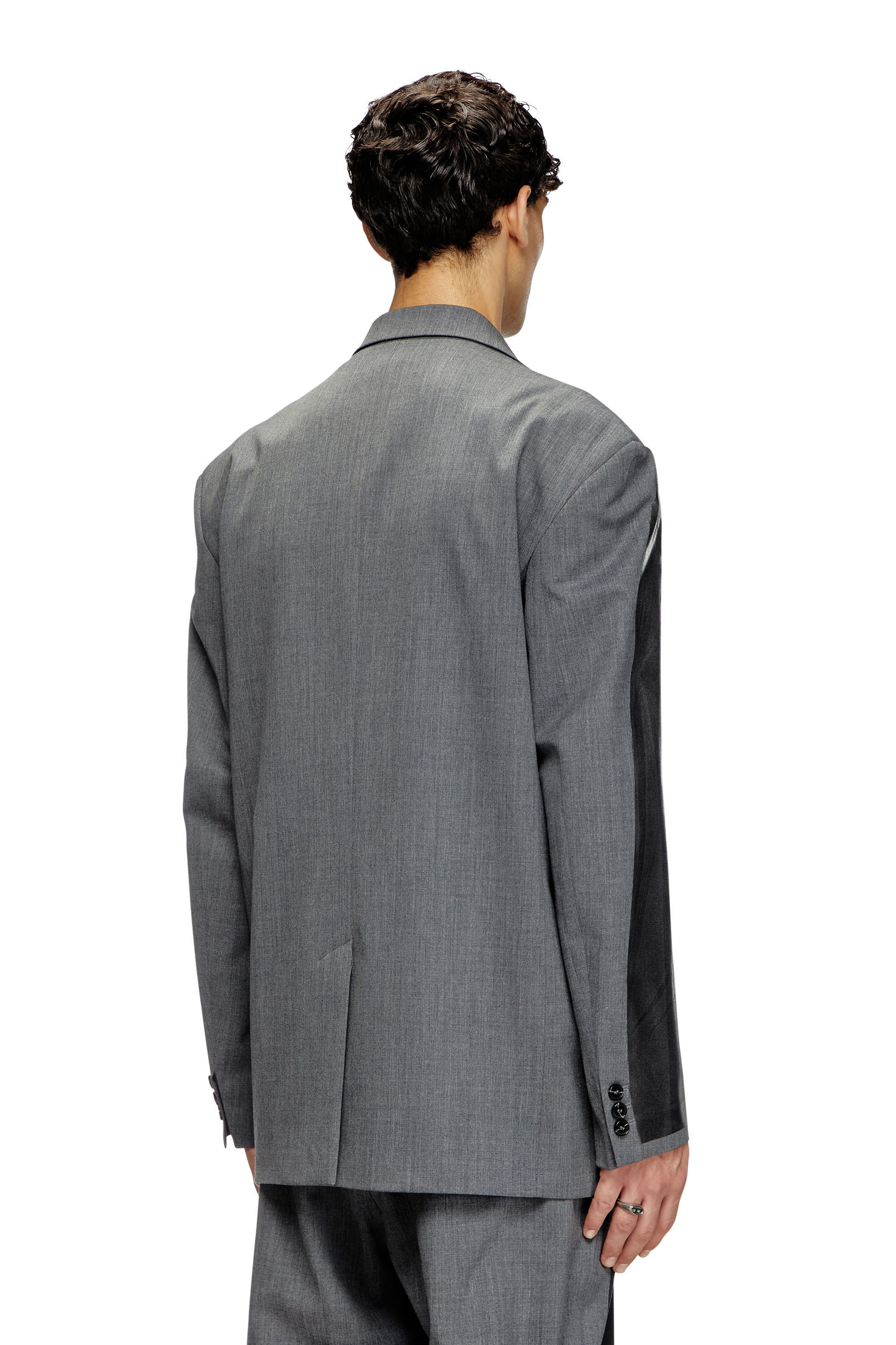 Diesel - J-OVER-DD, Blazer extragrande con parte delantera recubierta Unisex in Negro - 4
