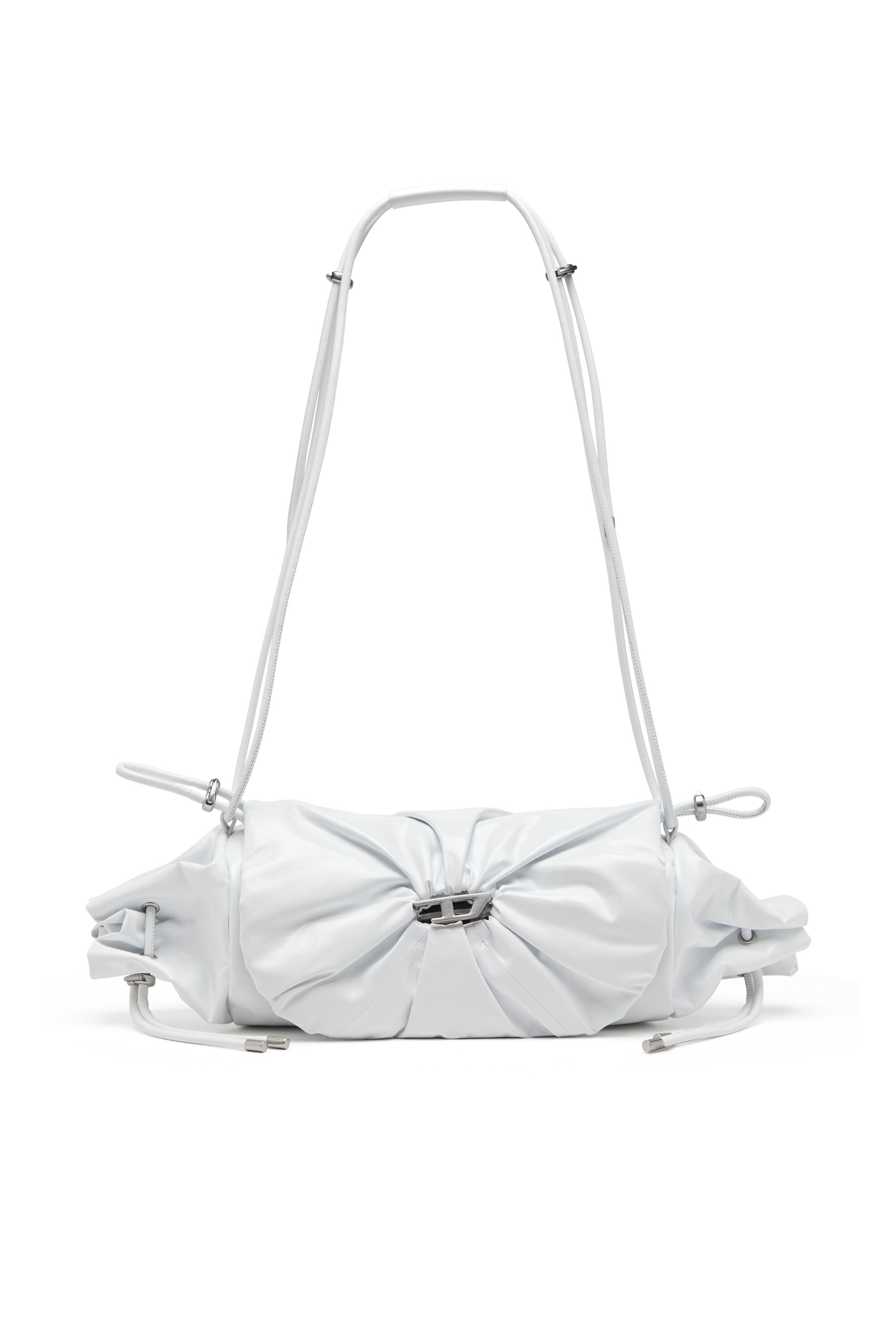 Diesel - SCRUNCH-D SHOULDER M, Scrunch-D M-Bolso de hombro en cuero brillante Mujer in Blanco - 1