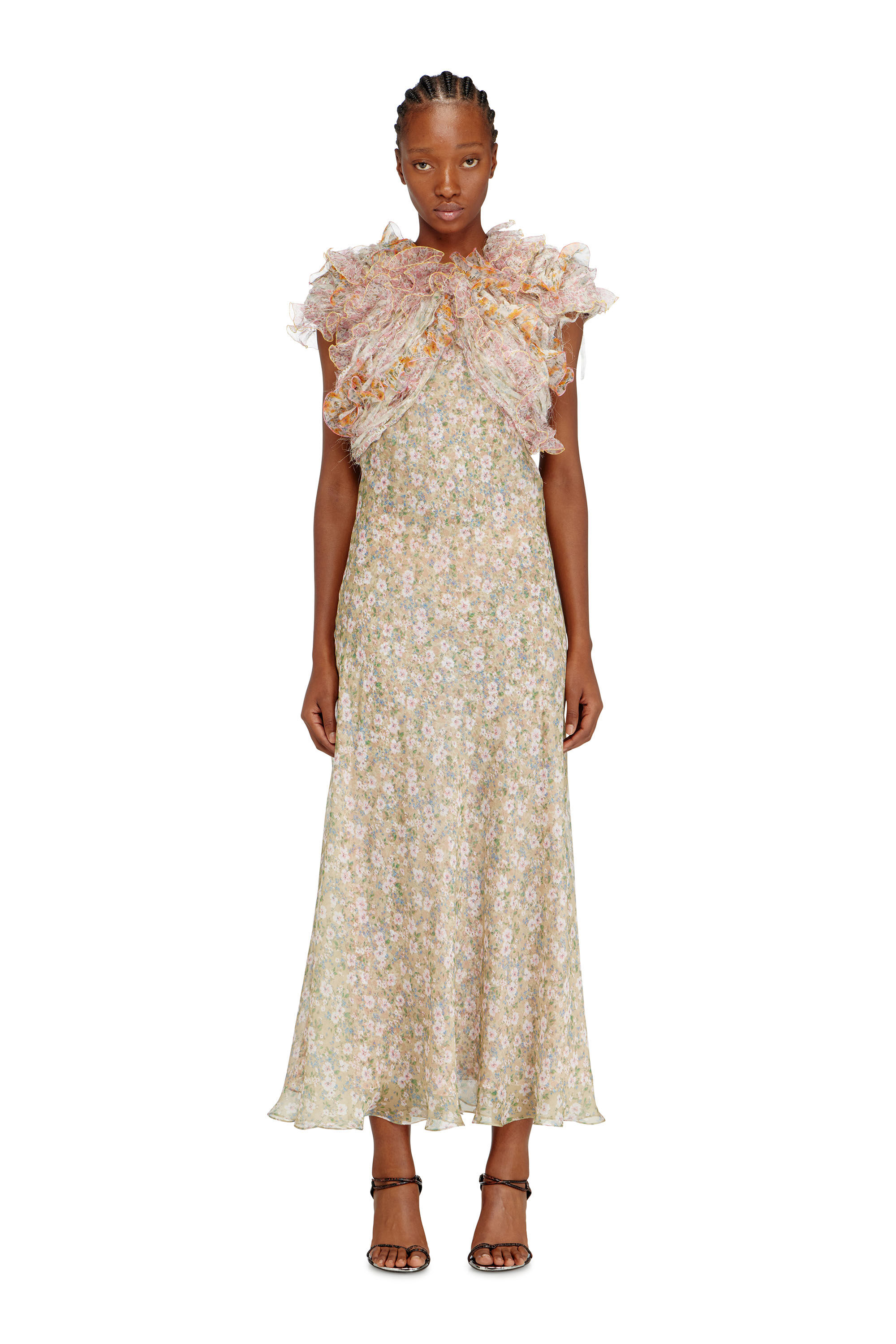 Diesel - D-FIBY, Vestido de seda con estampado floral Mujer in Multicolor - 3