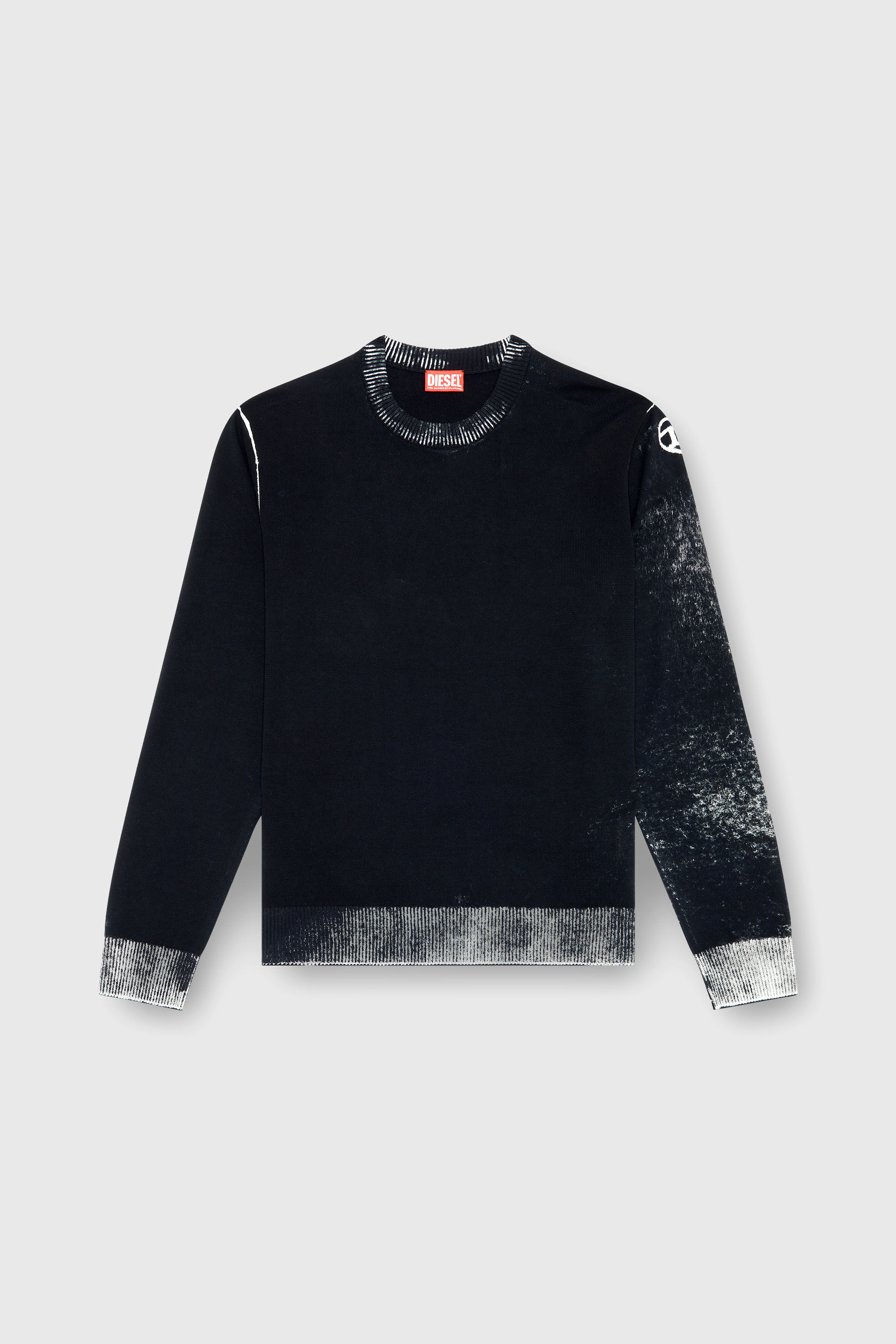 Diesel - K-LARENCE-B, Jersey de algod&oacute;n con estampado invertido Hombre in Negro - 2