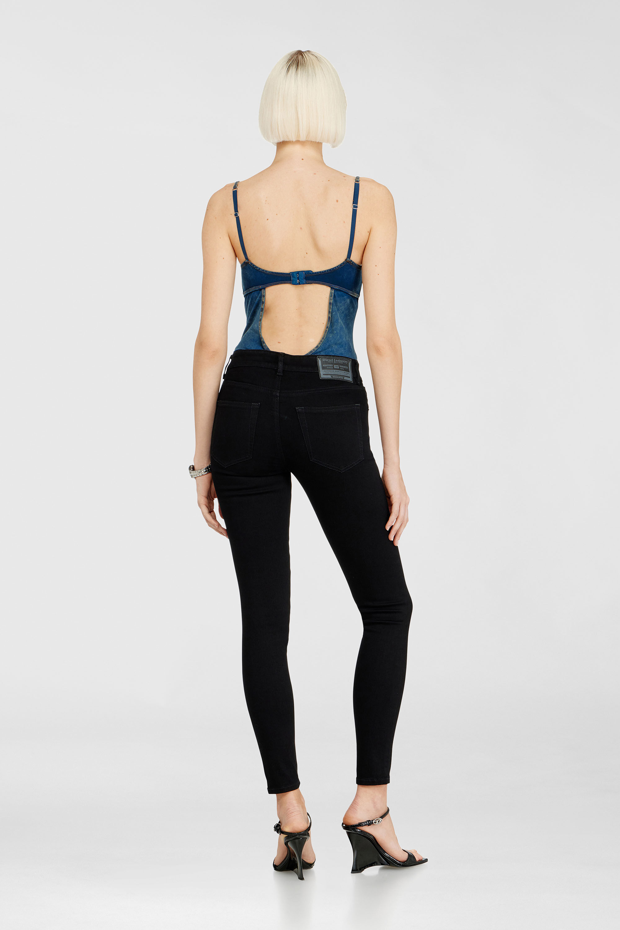Diesel - Skinny Jeans 2017 Slandy 069EF Mujer, Negro/Gris oscuro - 3
