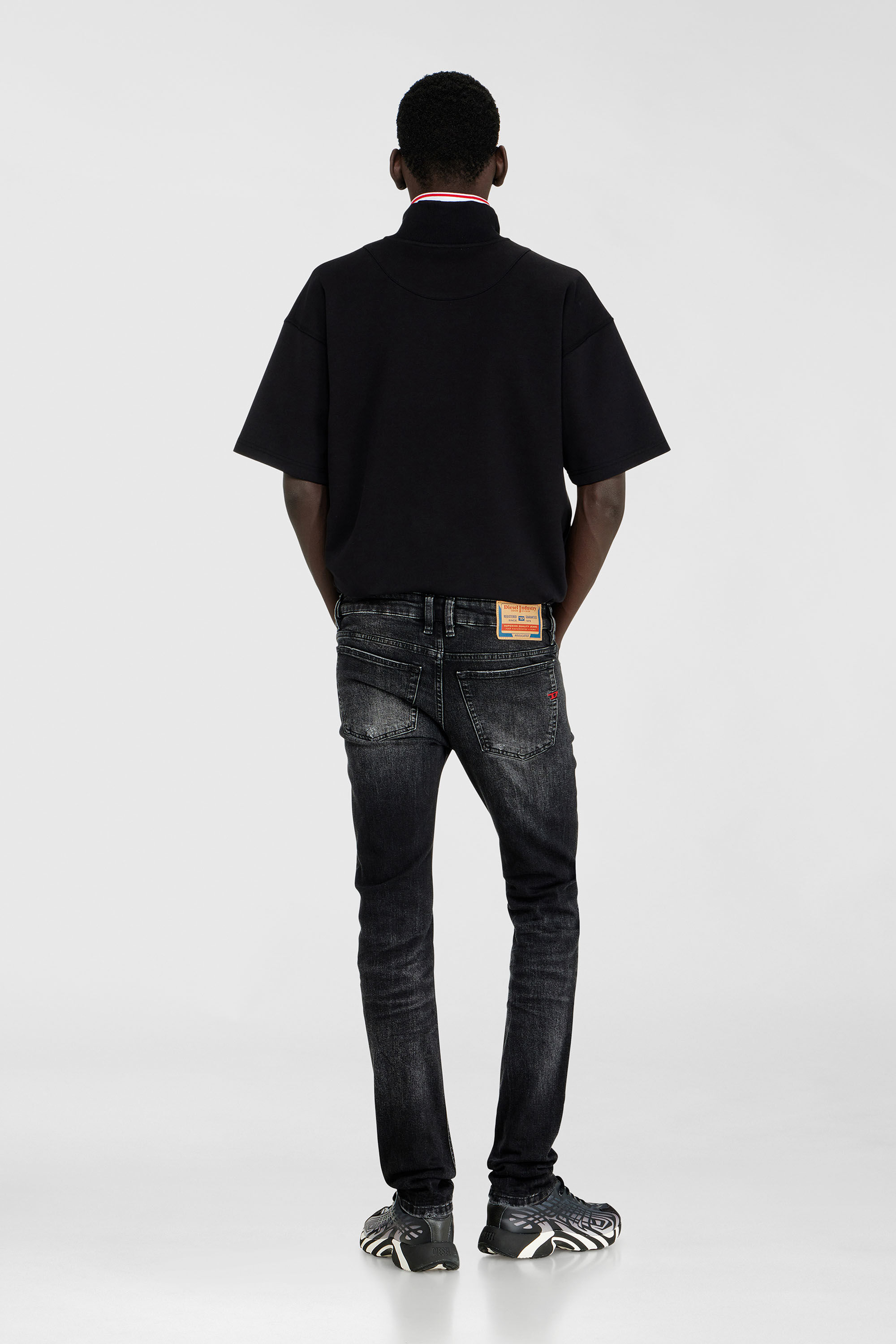Diesel - Skinny Jeans 1979 Sleenker 0DBDP Hombre, Negro/Gris oscuro - 3