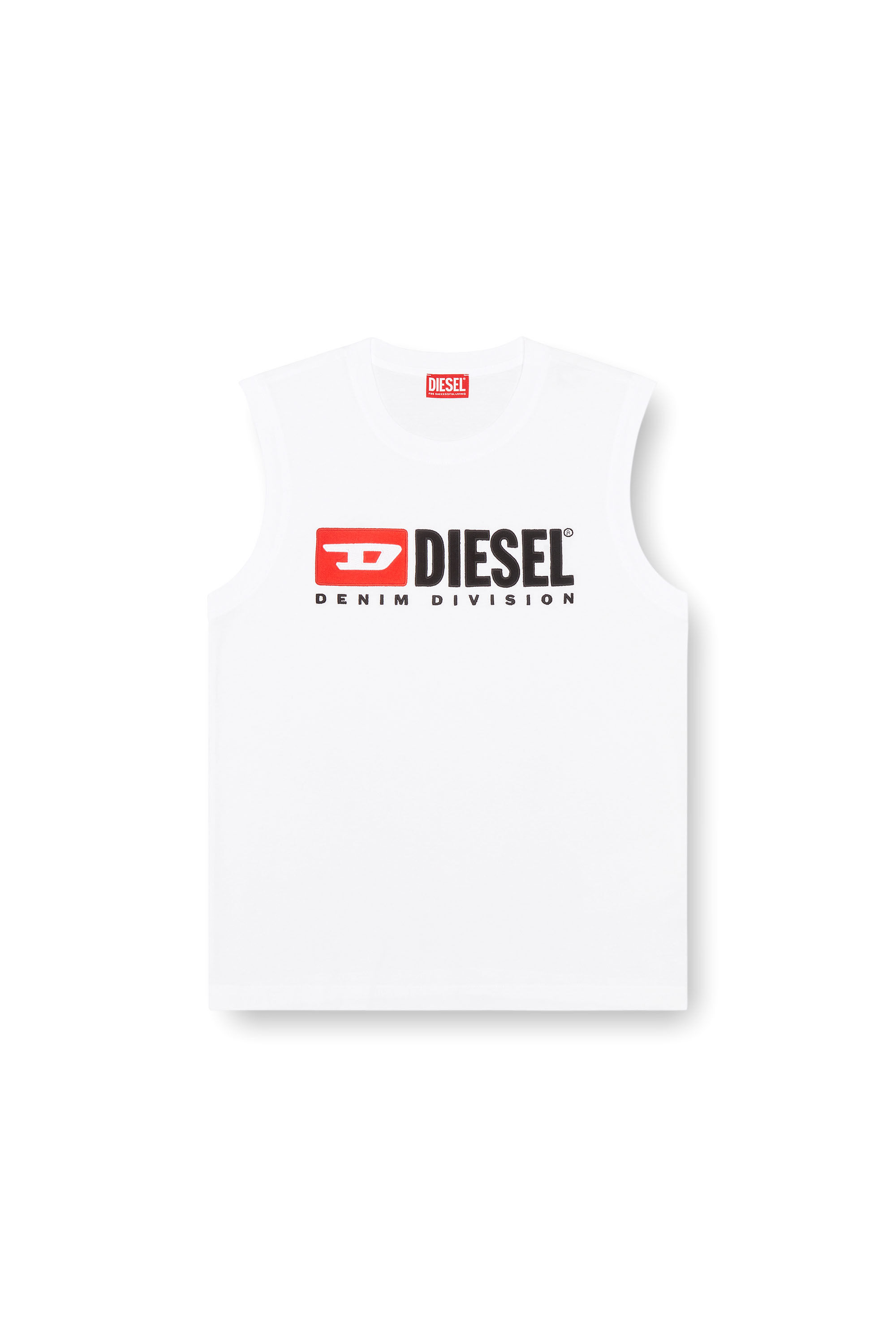 Diesel - T-ISCO-DIV, Hombre Camiseta sin mangas con logotipo estampado en el pecho in Blanco - Image 2