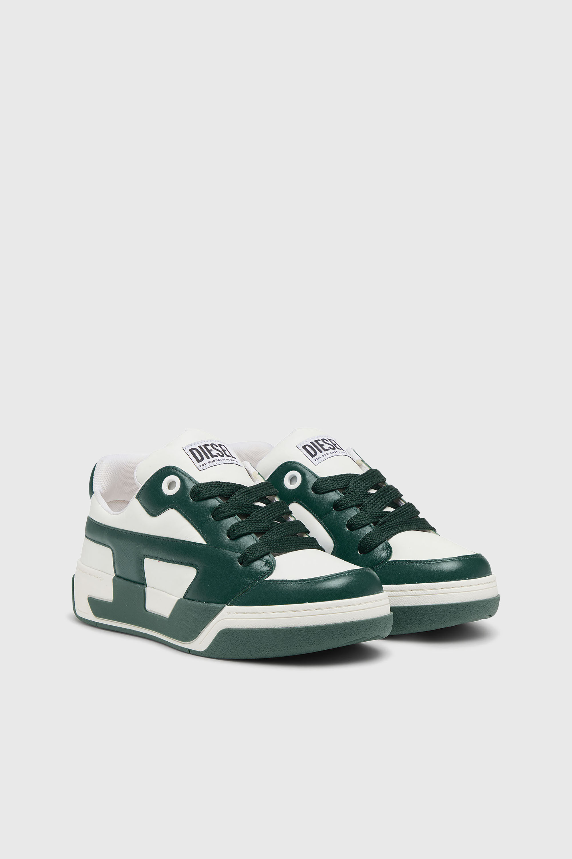 Diesel - S-D-OLLIE LOW, D-Ollie -Zapatillas en cuero de bloques de color Hombre in Blanco - 2