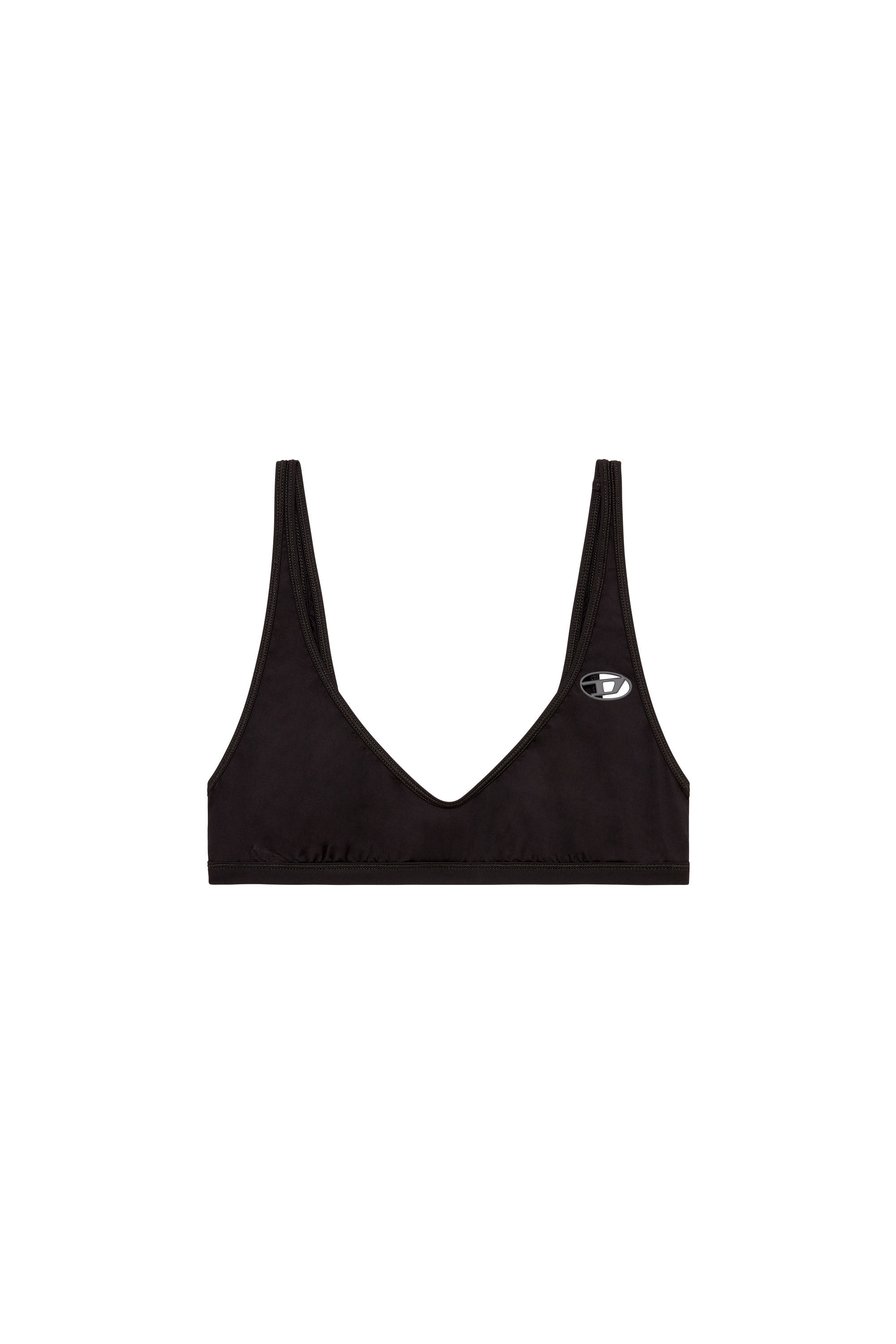 Diesel - TANIA-UTLT, Bralette con detalle del logotipo Oval D recortado Mujer in Negro - 2