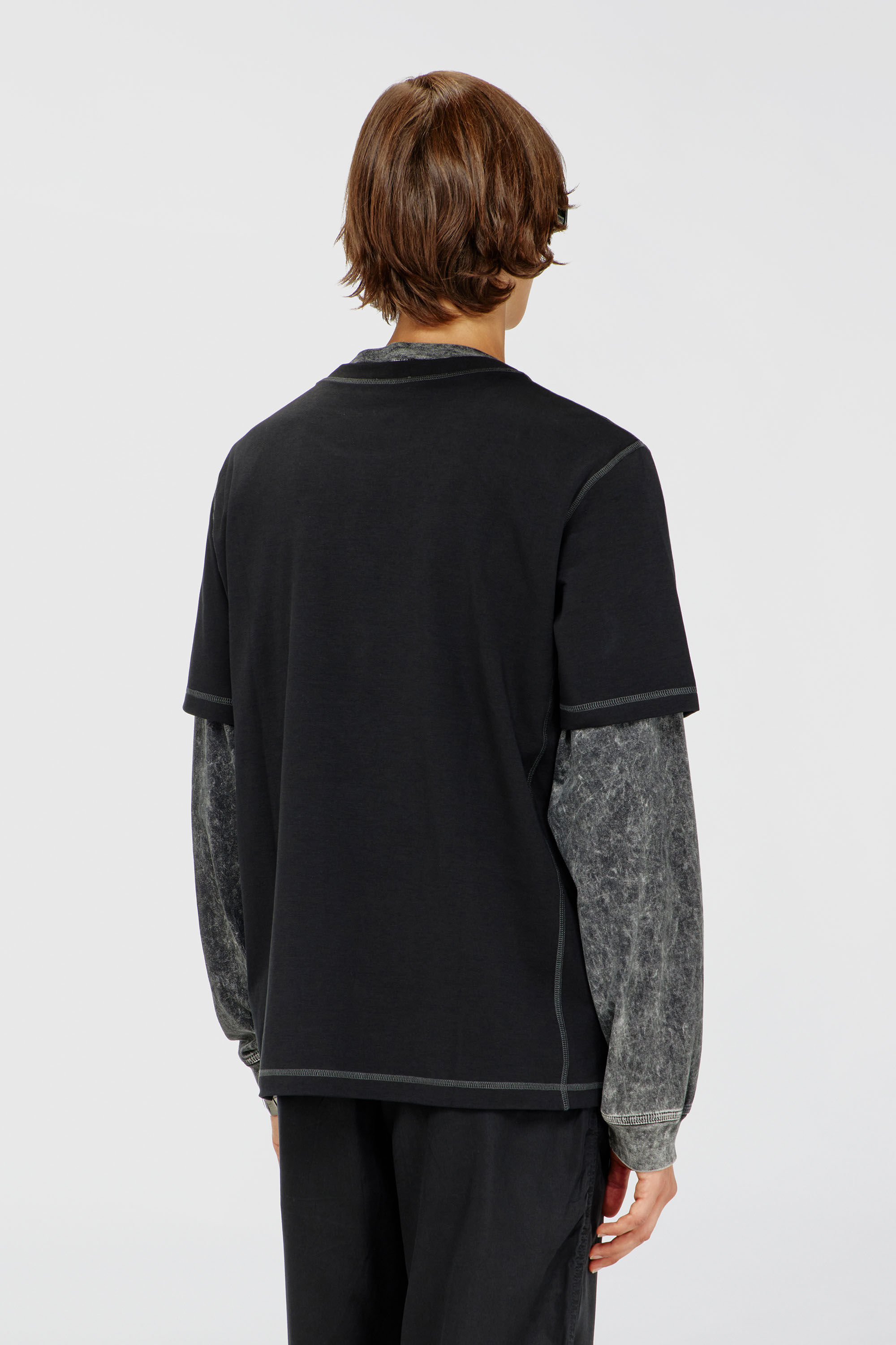 Diesel - T-MADJUST-TR, Man's Regular T-shirt with crew neck and Oval D in Dark grey - 4