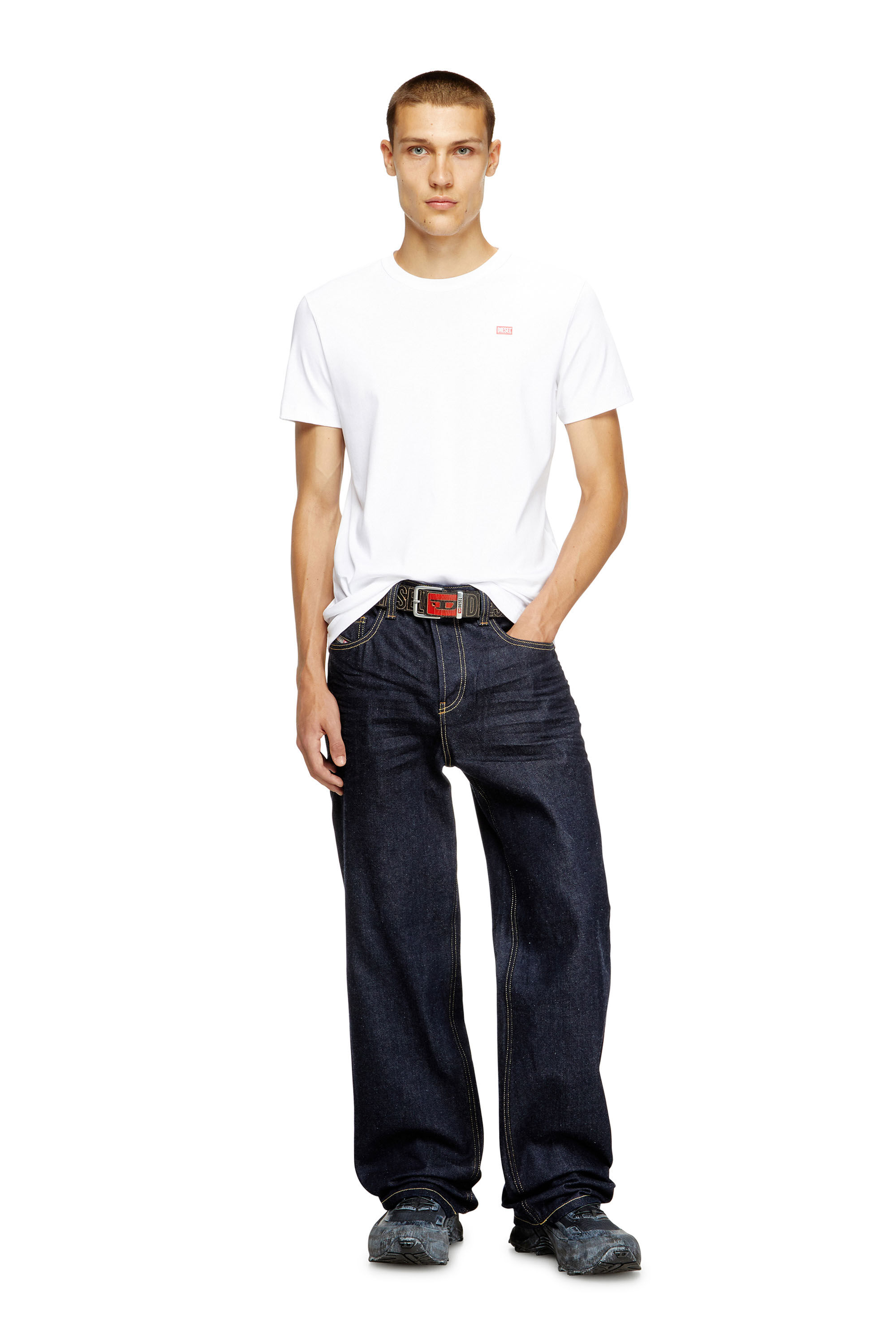Diesel - T-MIEGOR-K77, Camiseta de algodón mercerizado Hombre in Blanco - 1