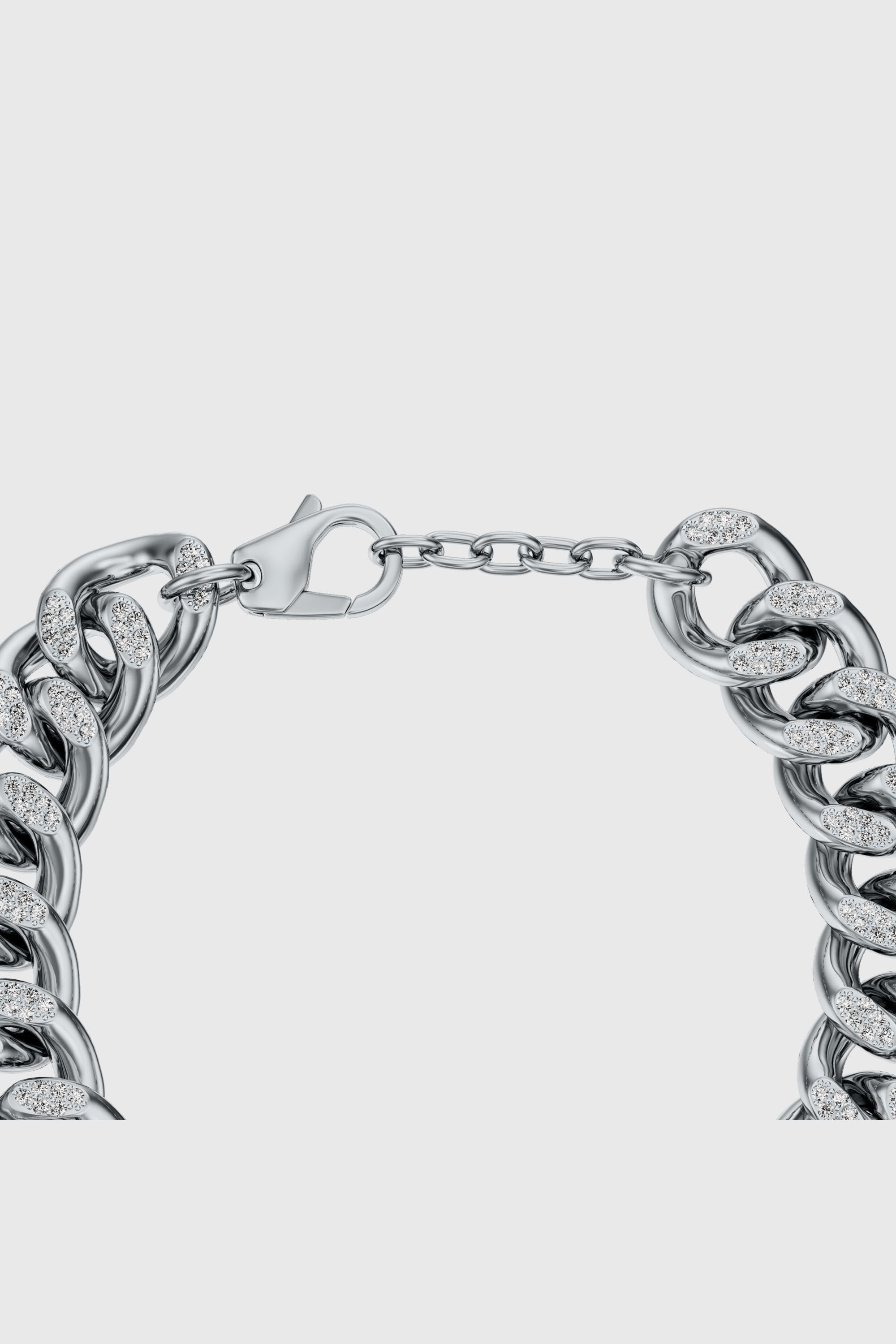 Diesel - DX1707040 JEWELLERY, Pulsera de cadena Oval D glitz de acero inoxidable Unisex in Plateado - 3