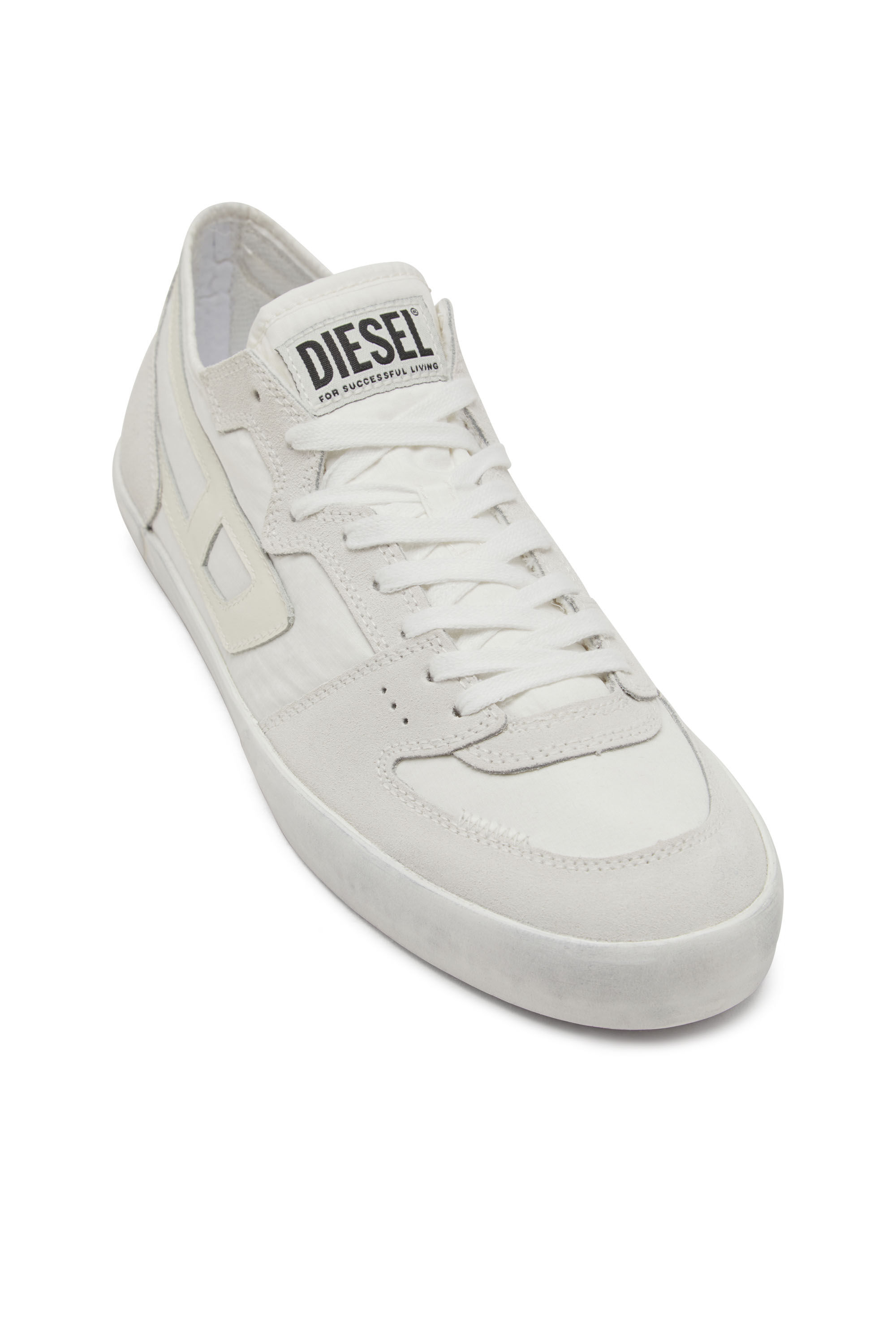 Diesel - S-LEROJI D-1 LOW, S-Leroji D-Deportivas de ripstop acolchado y gamuza Hombre in Blanco - 5