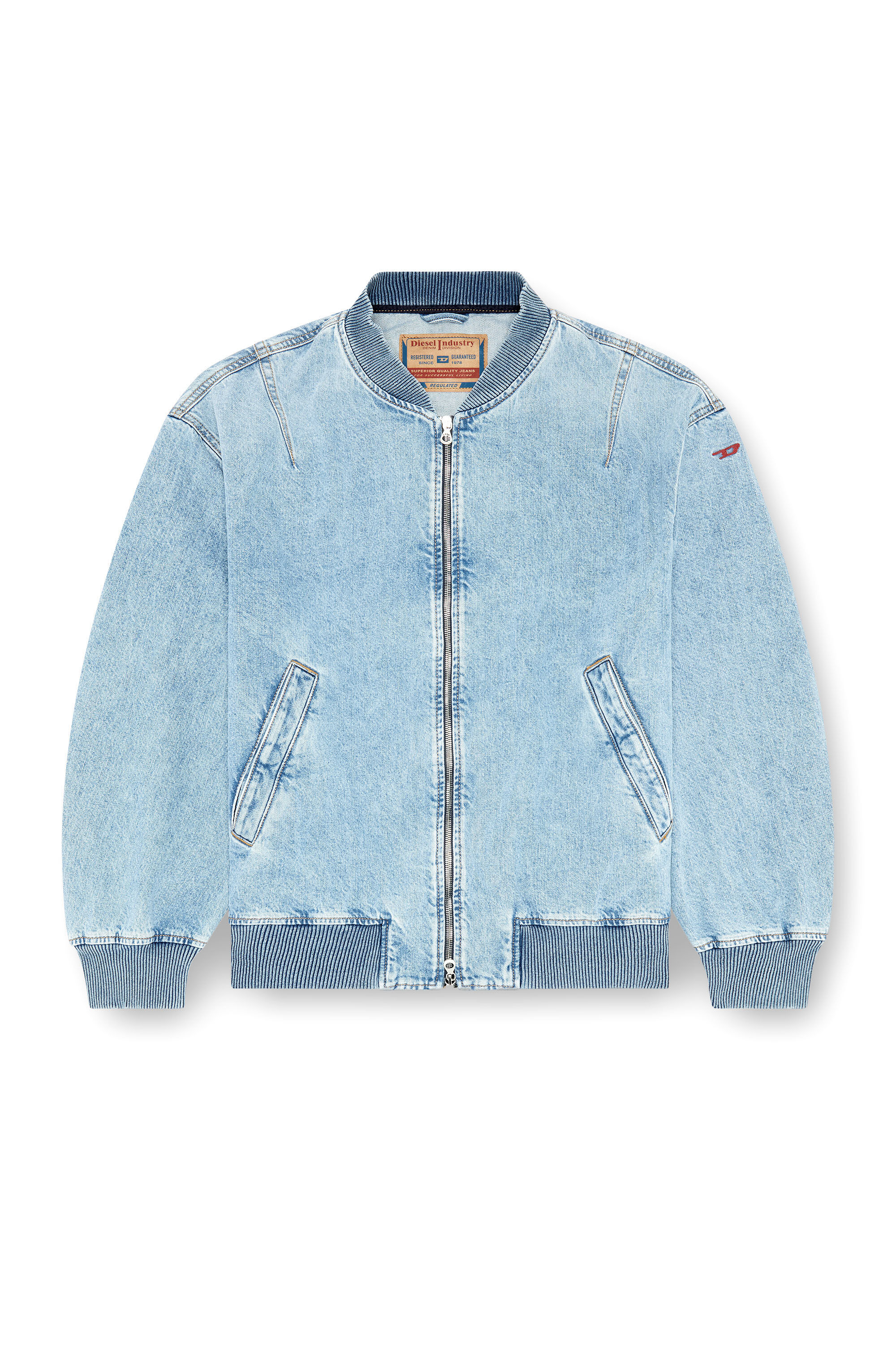 Diesel - D-VINZ, Chaqueta bomber en denim Hombre in Azul marino - 2