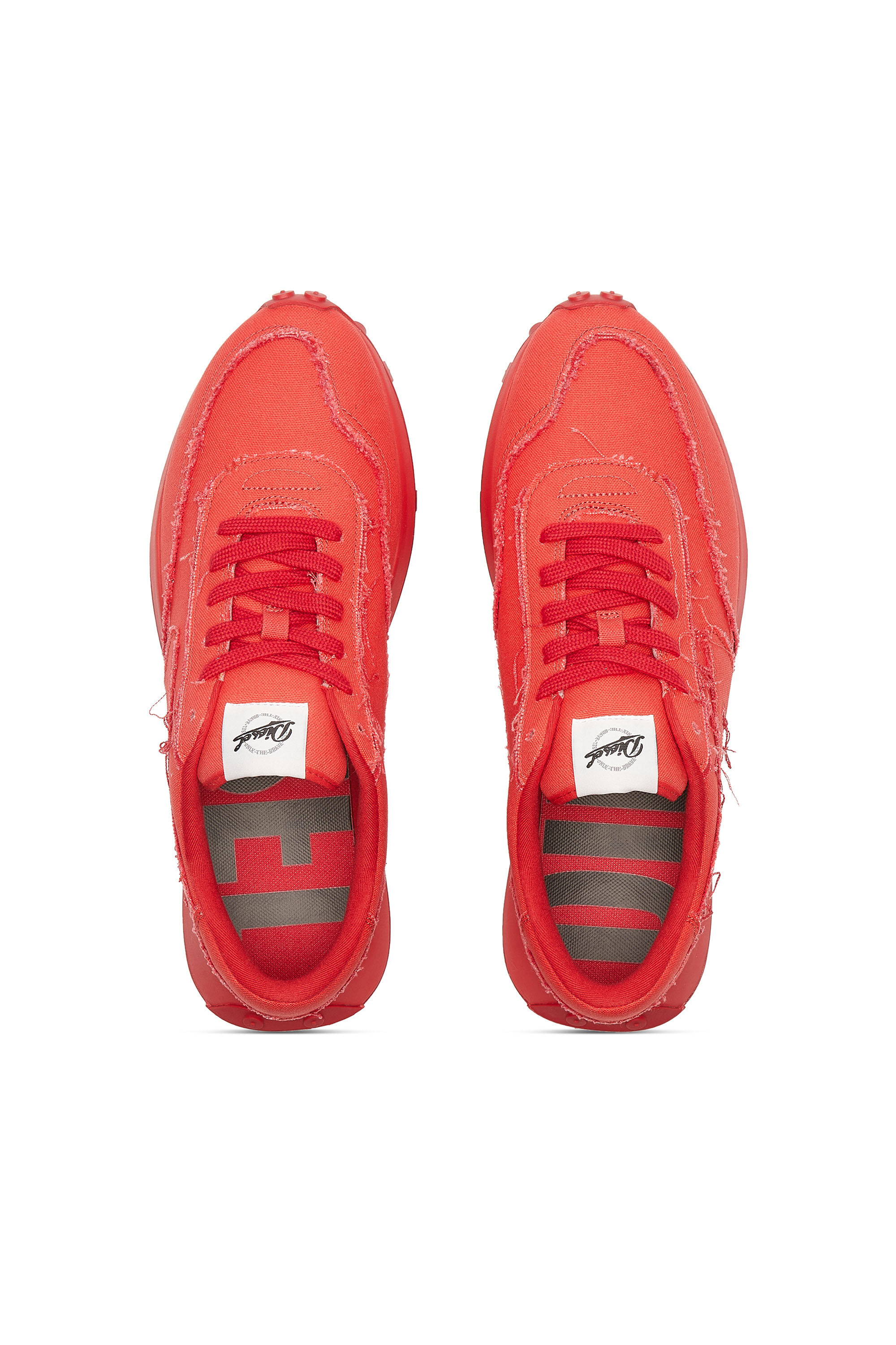 Diesel - S-RACER LC, S-Racer Lc - Zapatillas de lona con bordes deshilachados Hombre in Rojo - 4