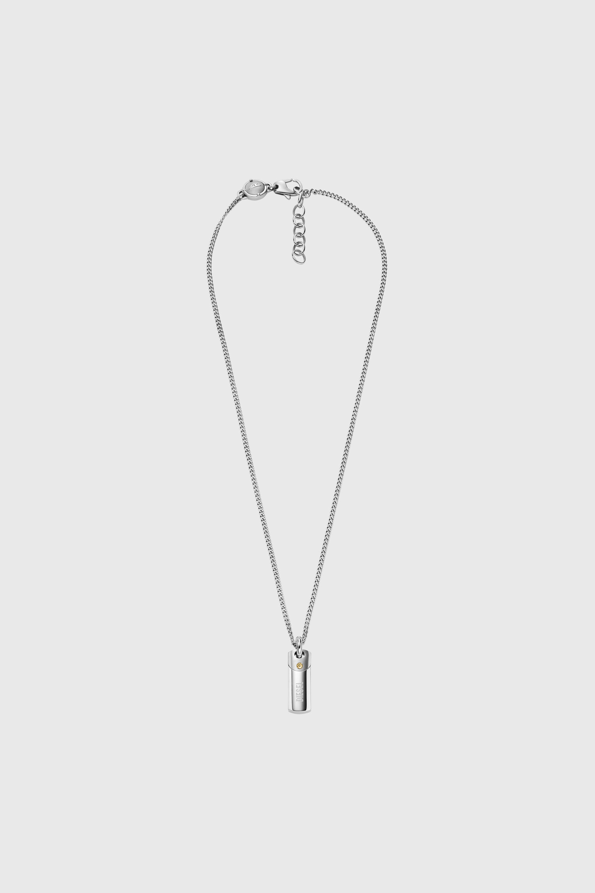 Diesel - DX1116, Collar con placa identificativa de acero Hombre in Plateado - 1