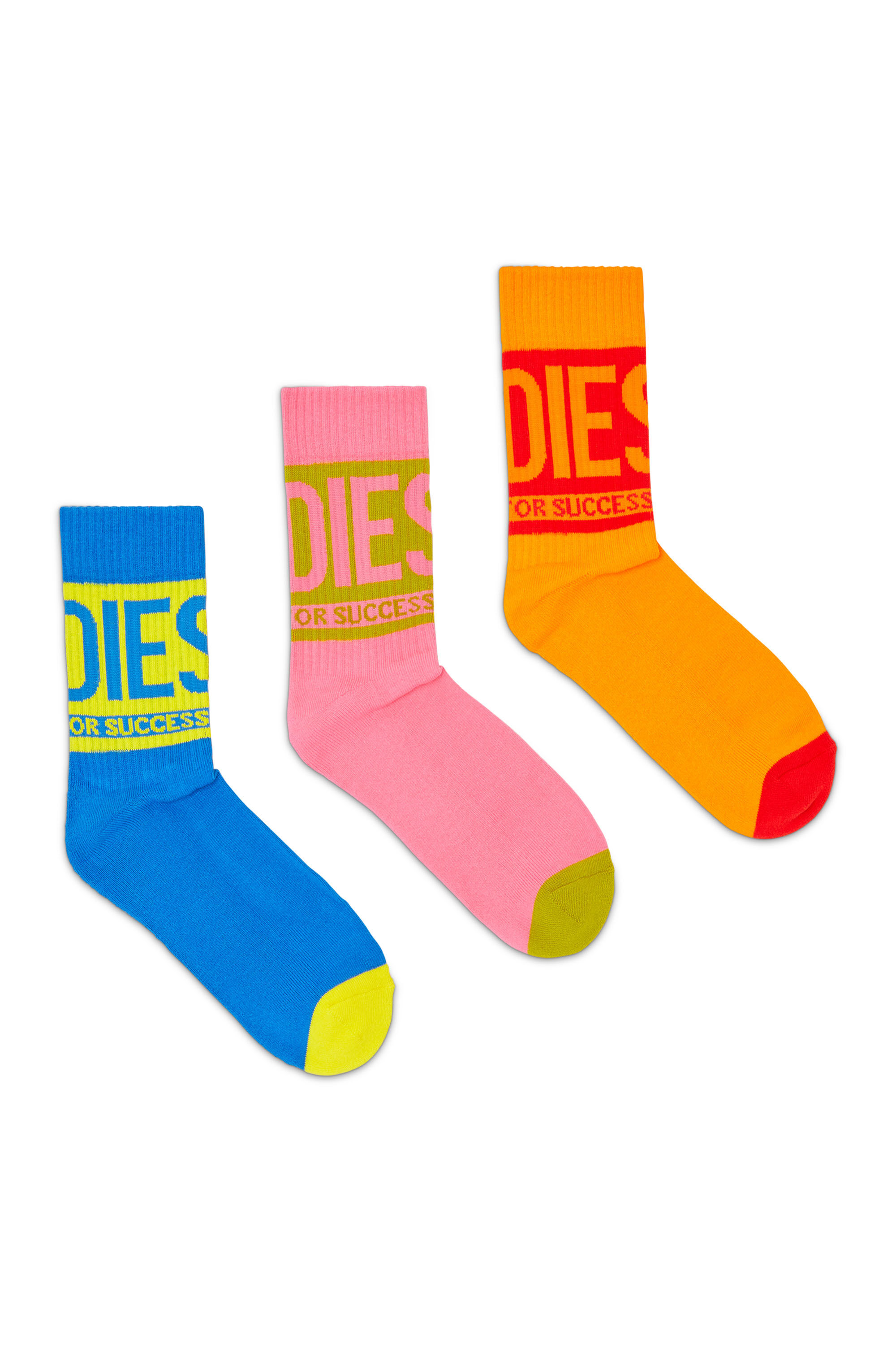 Diesel - SKM-RAY-THREEPACK, Paquete de tres calcetines de algod&oacute;n con detalle de logo Hombre in Multicolor - 1