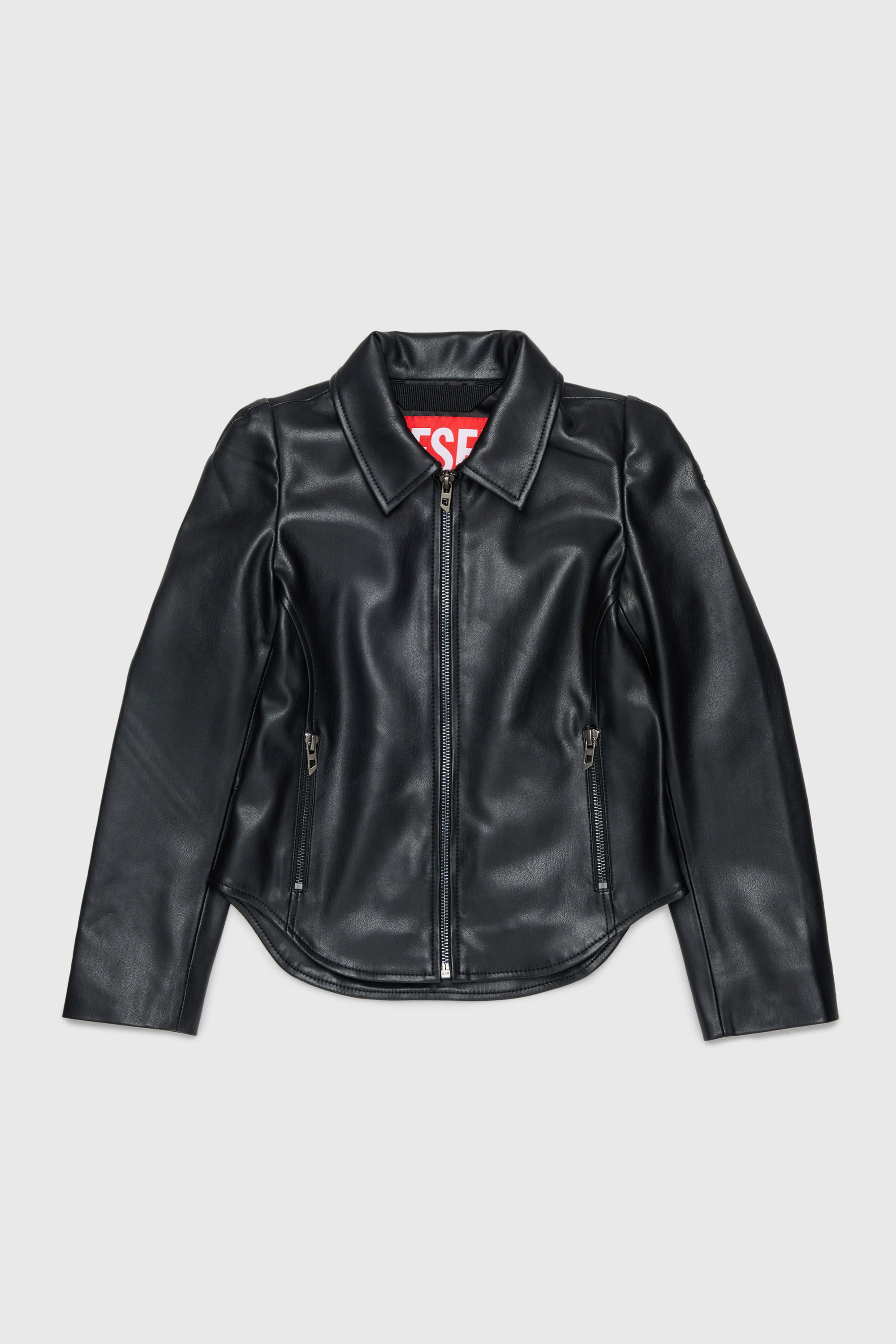 Diesel - JENNY, Chaqueta tipo camisa en tejido revestido Mujer in Negro - 1