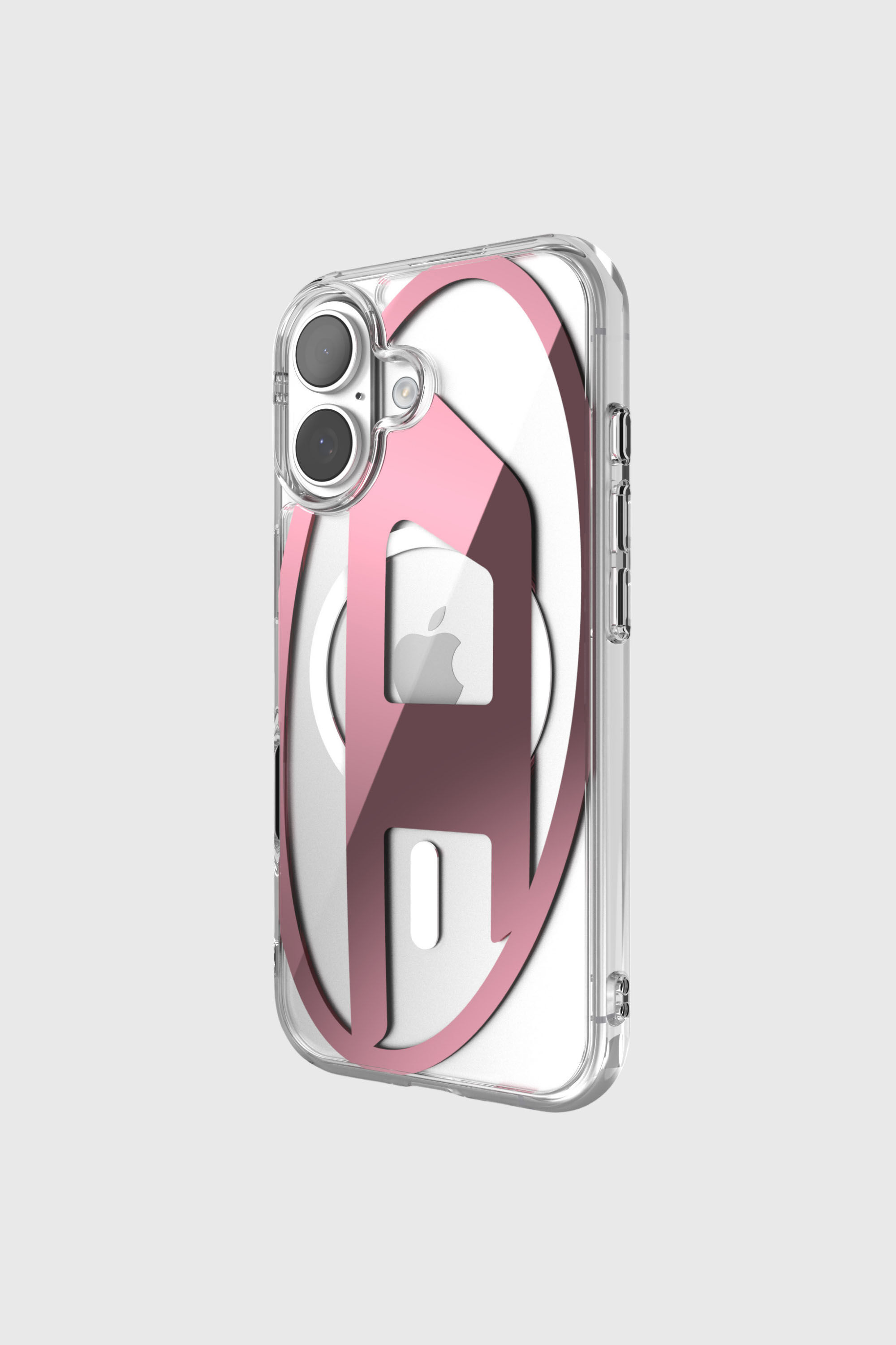 Diesel - 60419 AOP CASE, Funda met&aacute;lica Oval D con Magsafe para iPhone 17 Unisex in Rosa - 3