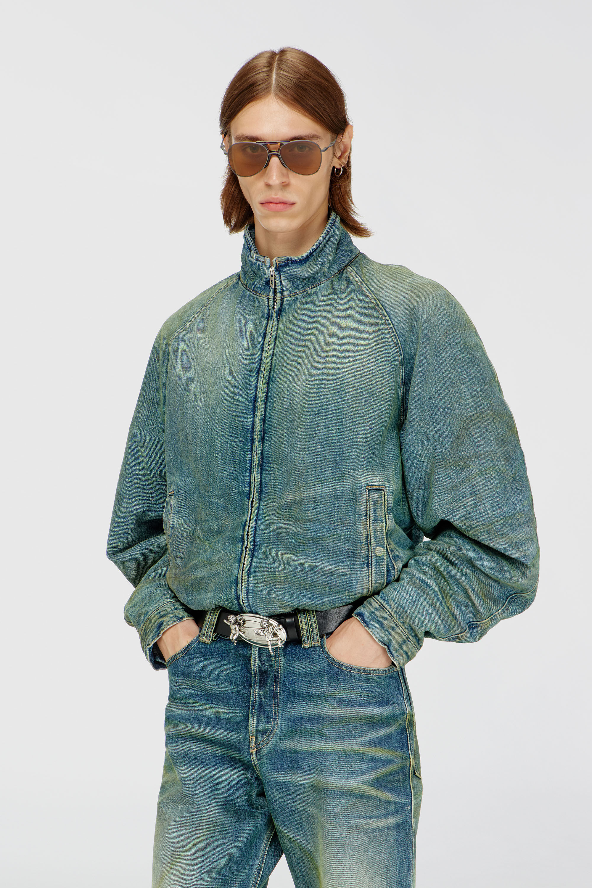 Diesel - D-BARUS-FSJ2, Chaqueta de denim arrugado con efecto sucio Hombre in ToBeDefined - 3