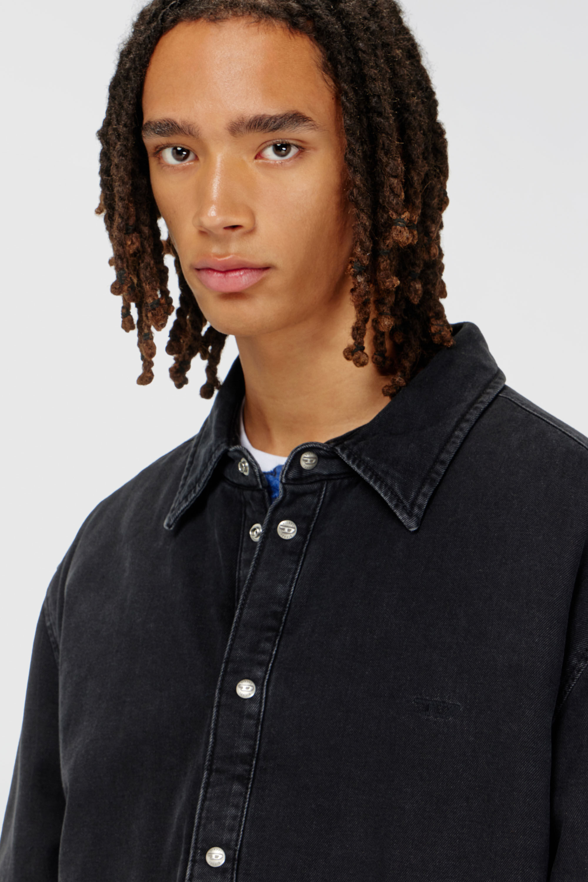 Diesel - D-FLAIM-D, Sobrecamisa vaquera acolchada Hombre in Negro - 5