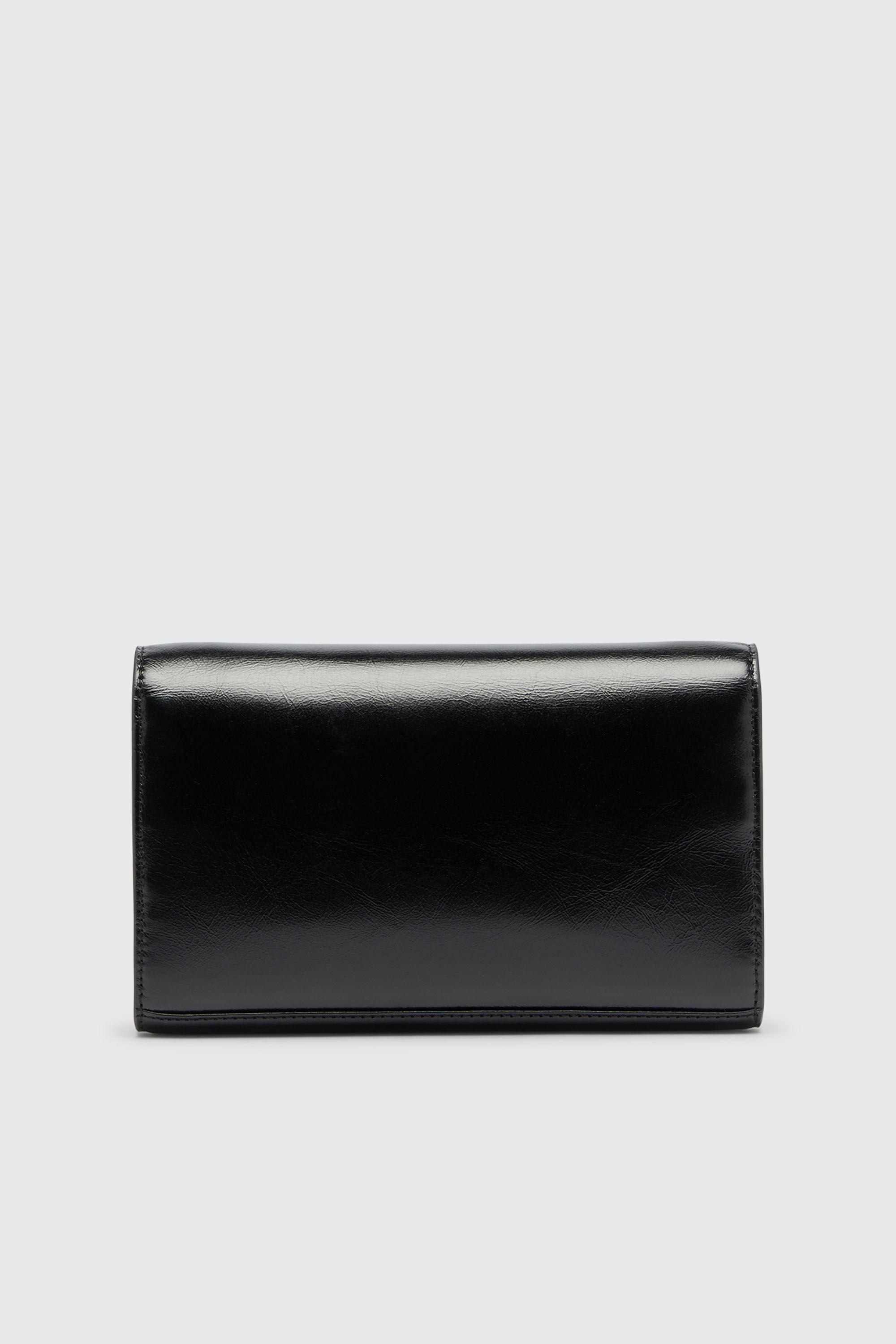 Diesel - D-ENVELOP WALLET ON CHAIN, Cartera de piel brillante arrugada Mujer in Negro - 2