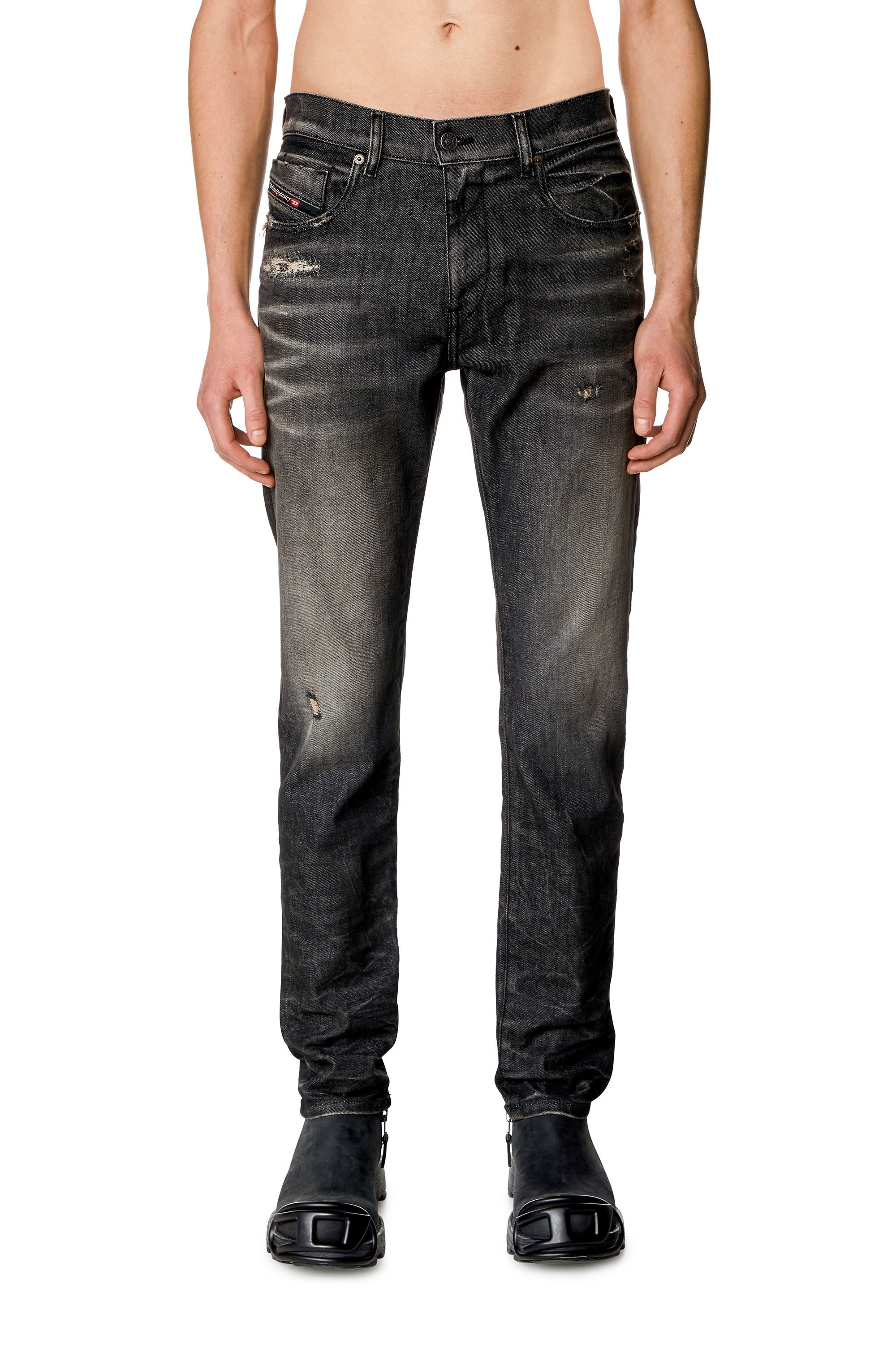 Diesel - Slim Jeans 2019 D-Strukt 09H51, Negro/Gris oscuro - Image 3