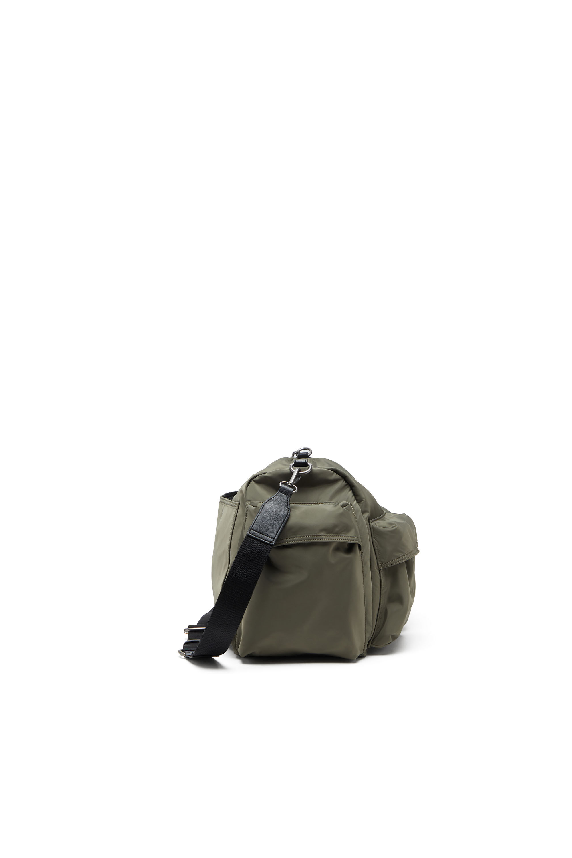 Diesel - MULTI-PKTS DUFFLE X, Multi-Pkts-Bolso de lona multibolsillo en tejido recubierto utility Unisex in Verde - 4