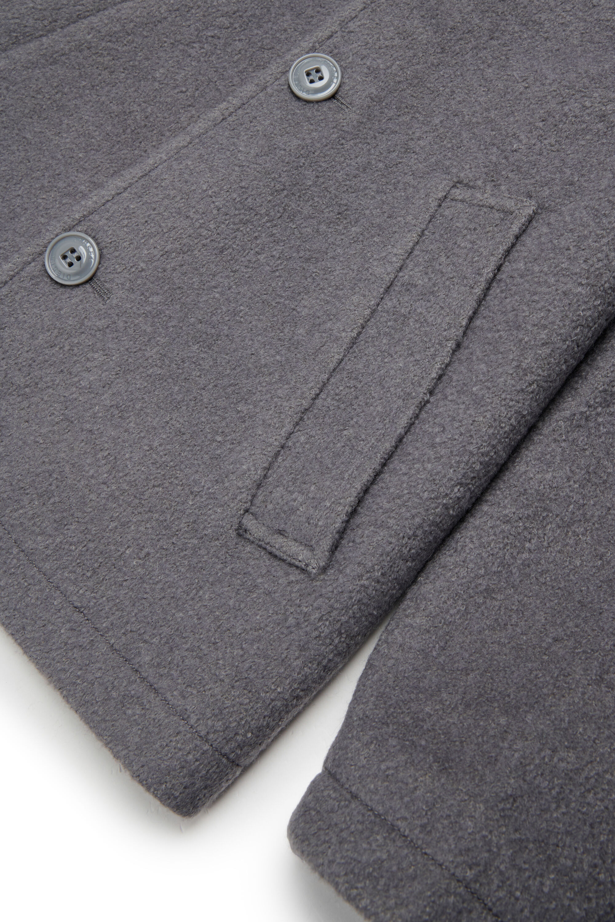 Diesel - JASTONEOUT, Abrigo de mezcla de lana con capucha desmontable Hombre in Gris - 4
