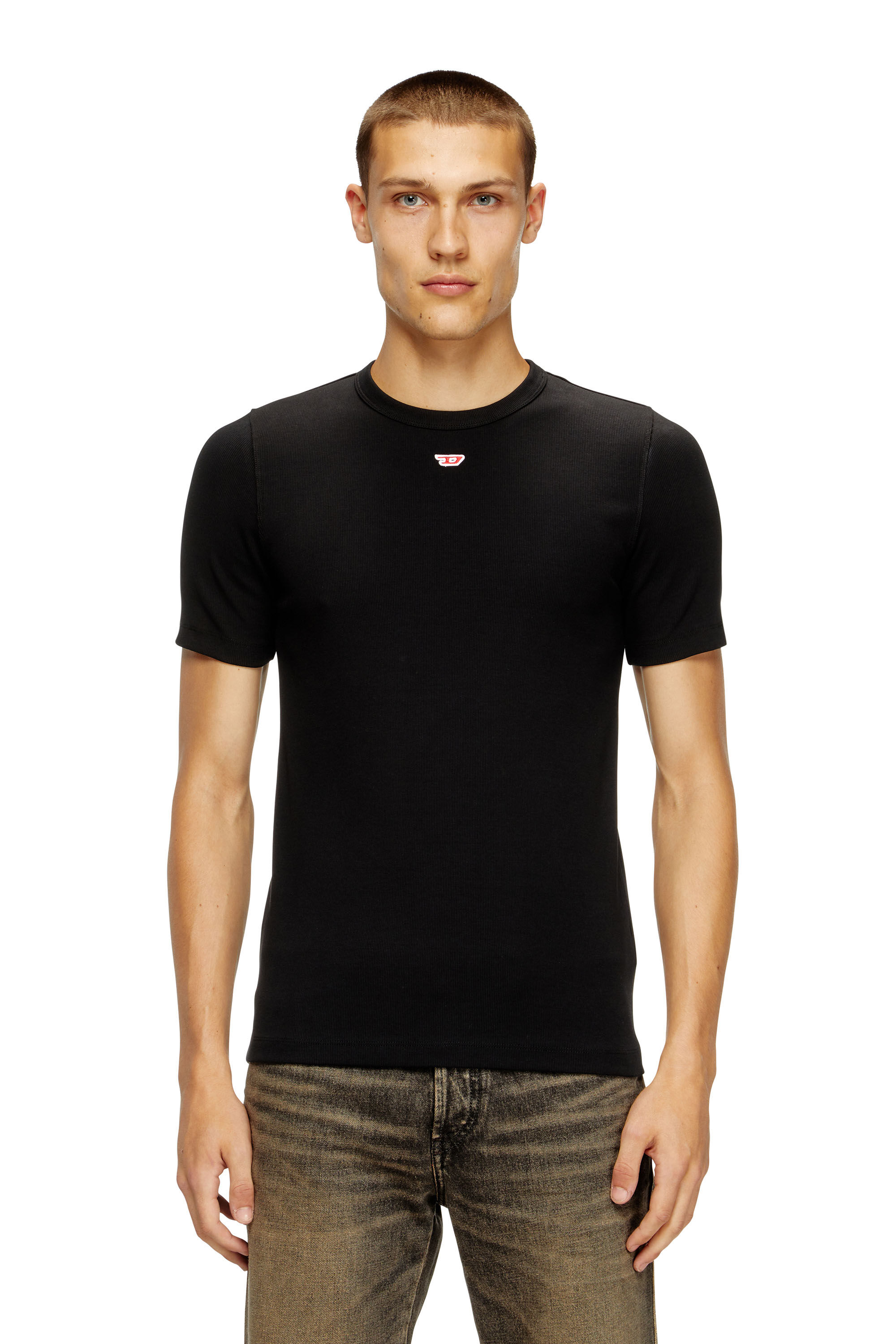 Diesel - D-RIBBER-N, Camiseta con parche D Hombre in Negro - 3