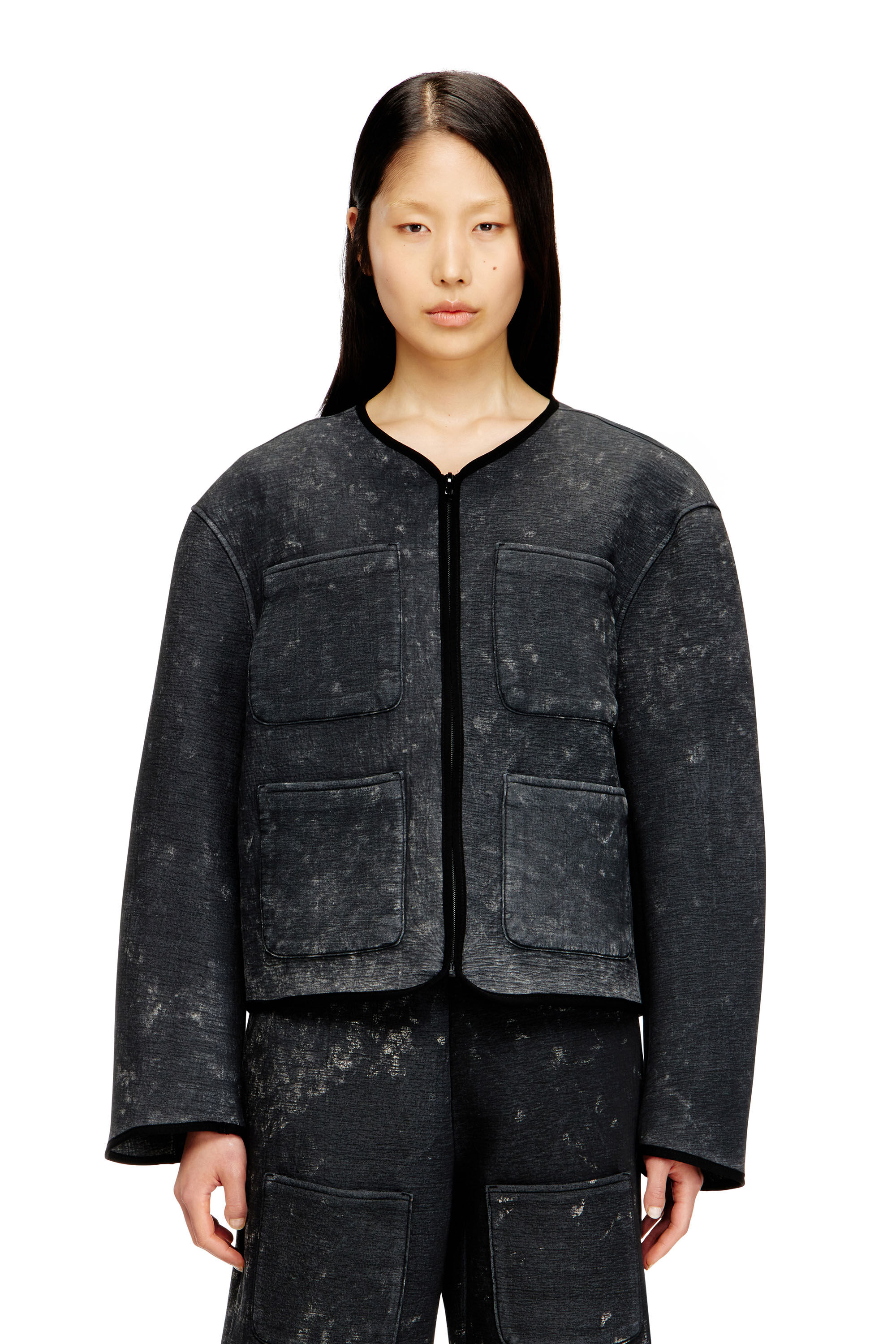 Diesel - G-TES, Chaqueta de buzo con efecto marmoleado y bolsillos Mujer in ToBeDefined - 3