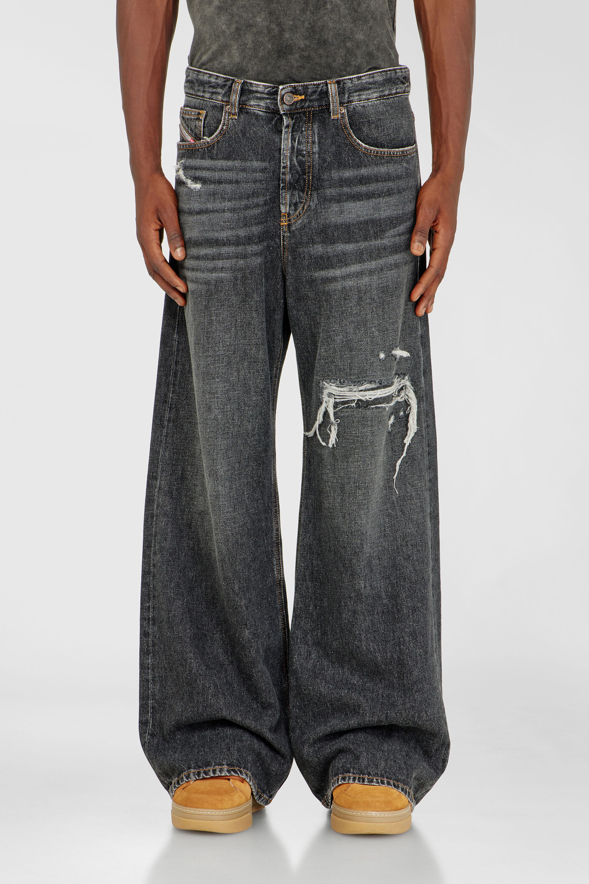 Diesel - Relaxed Jeans D-Rise 007DN Hombre, Negro/Gris oscuro - 4