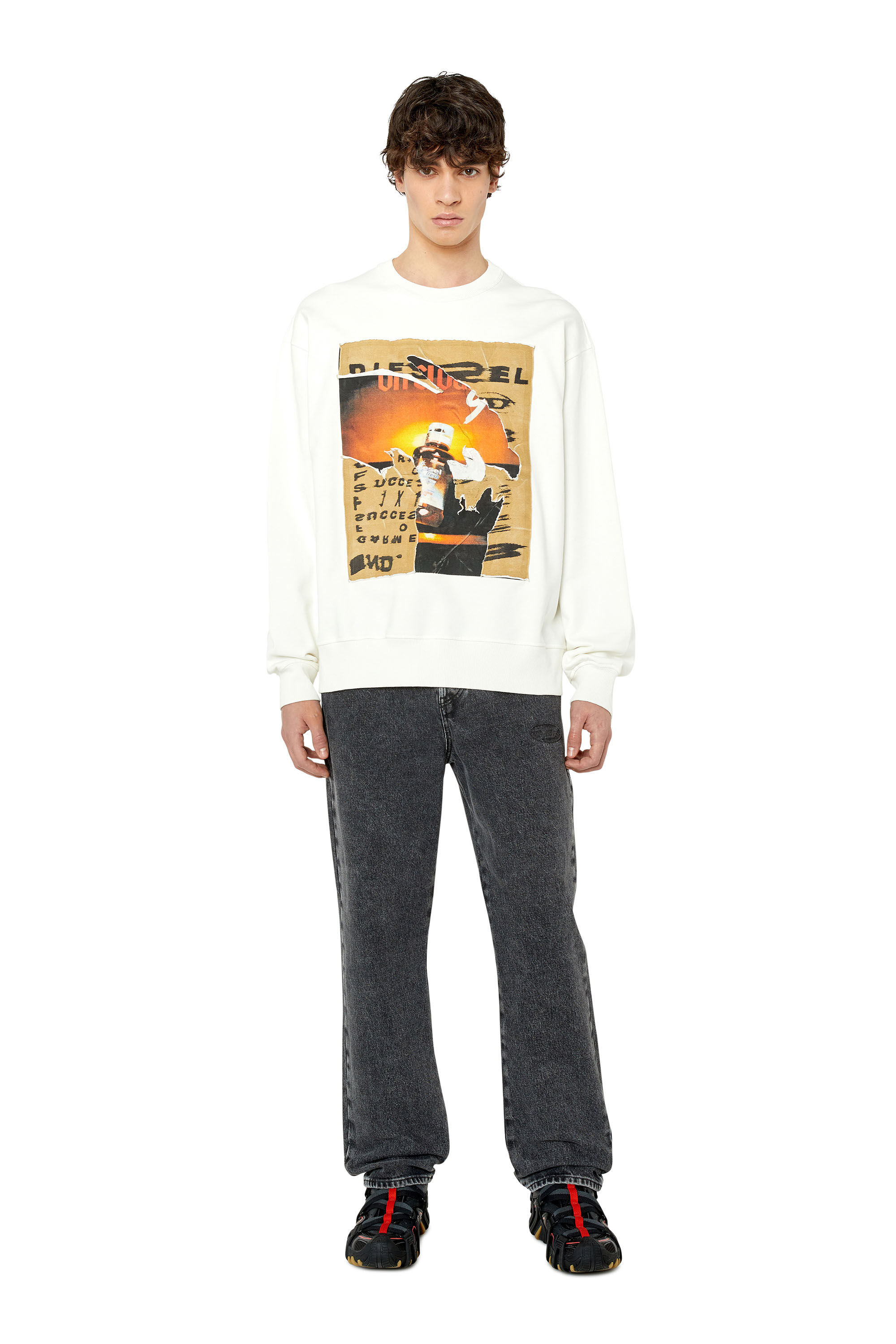 Diesel - 2020 D-Viker 007N4 Straight Jeans, Negro/Gris oscuro - Image 1