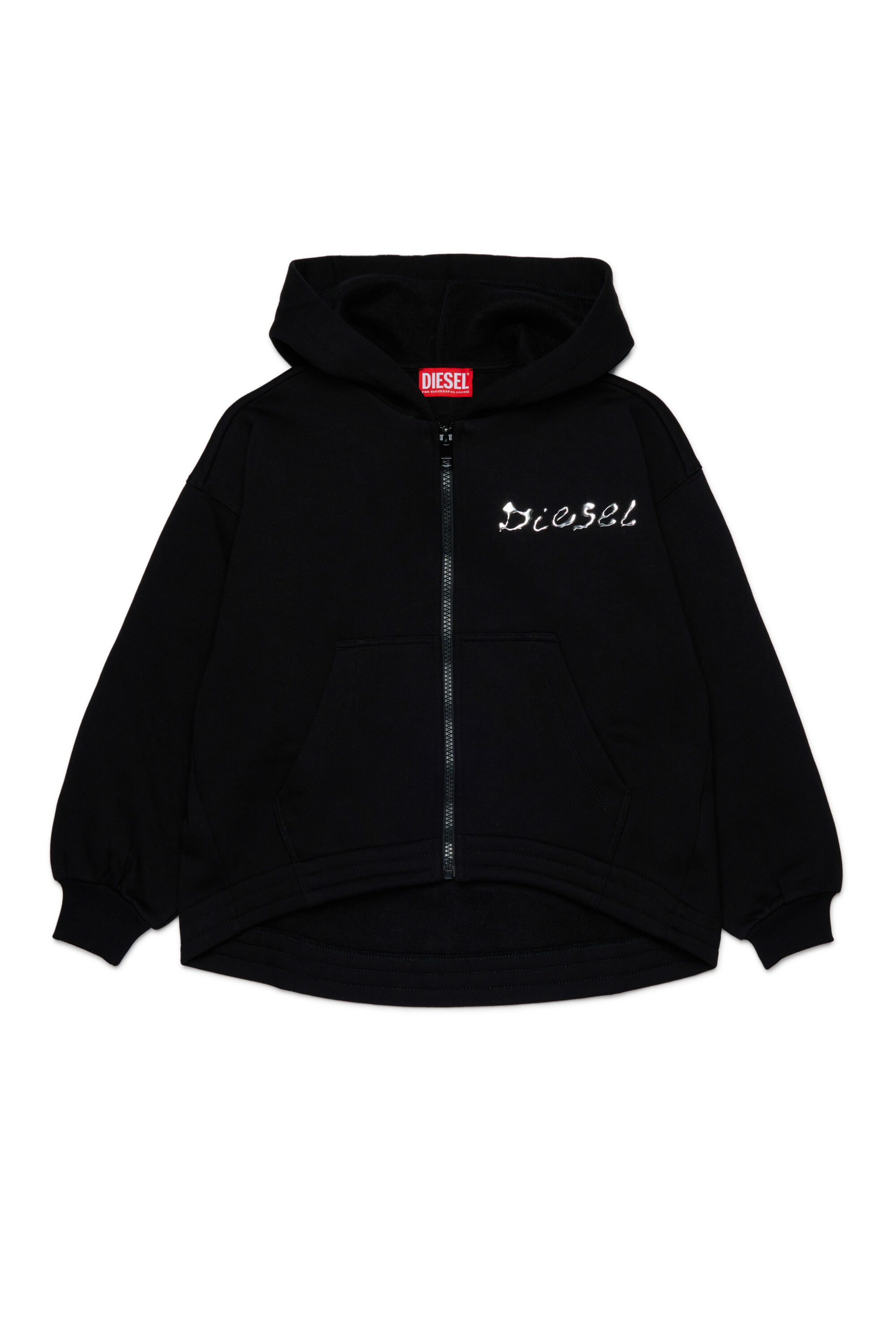 Diesel - STRISTANA, Sudadera de algodón con cremallera Mujer in Negro - 1