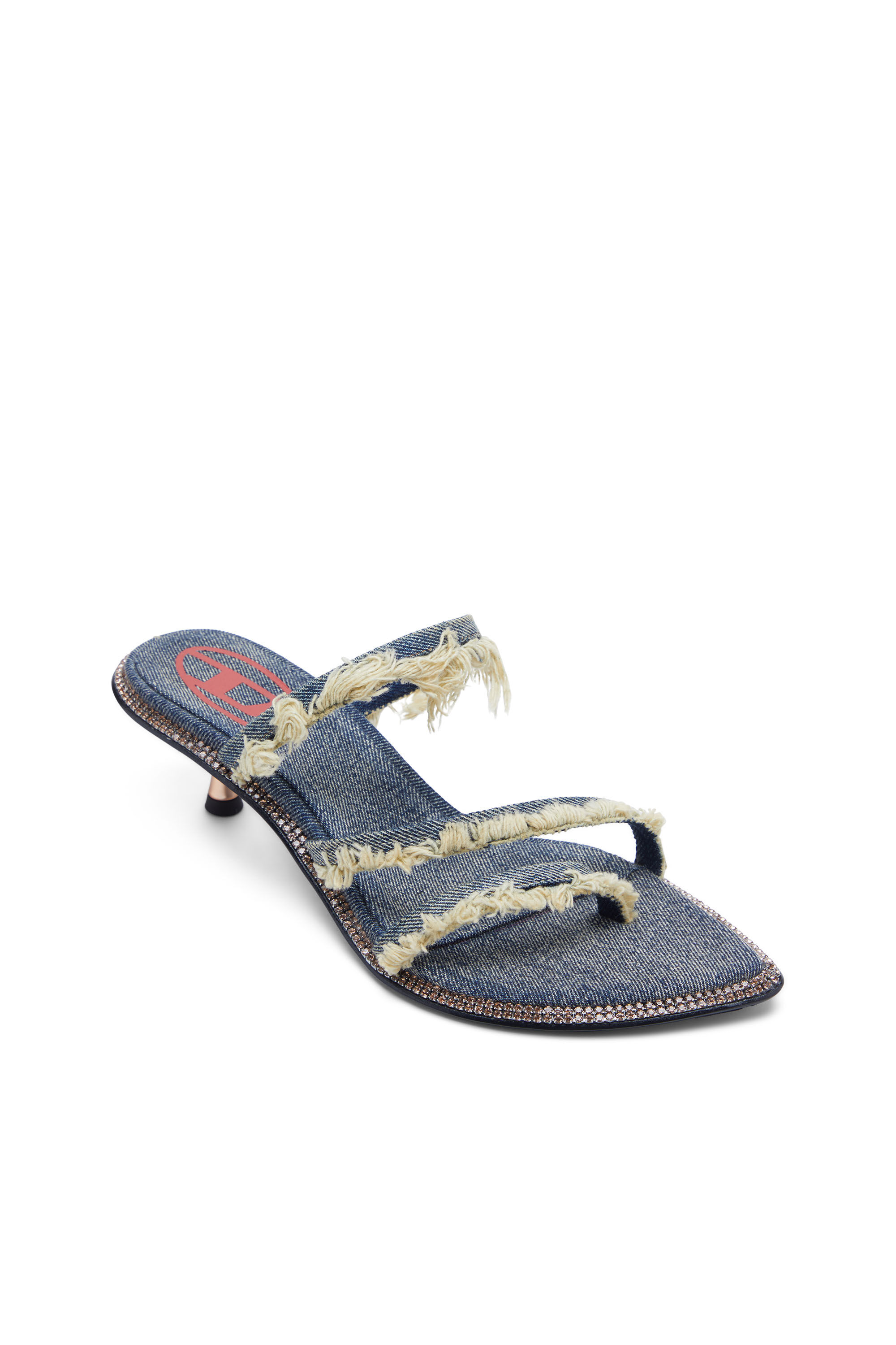 Diesel - D-HAVANNA KITTIE, D-Havanna Kittie-Mules de denim deshilachado con cristales Mujer in Azul marino - 6