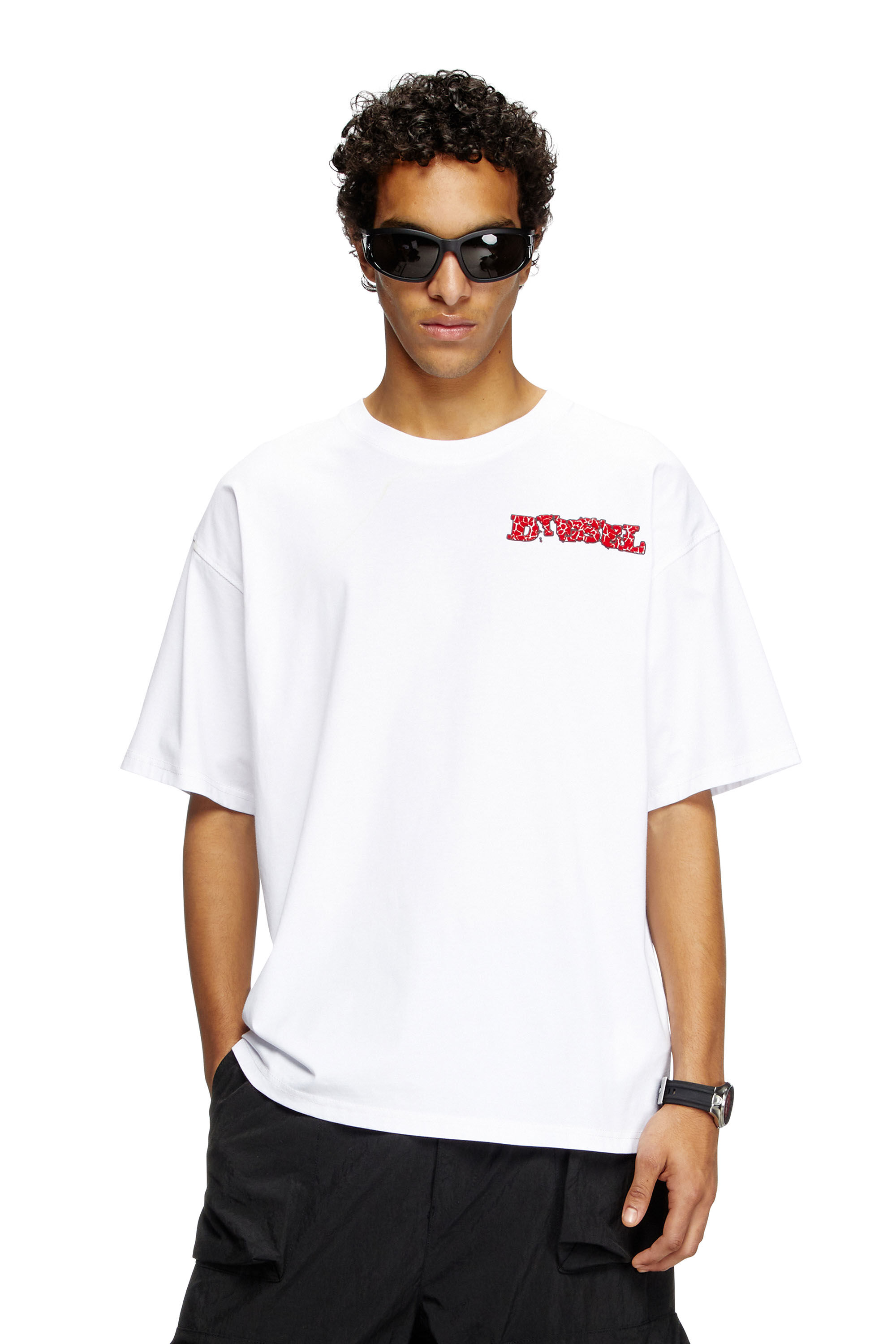 Diesel - T-BOXT-R20, Camiseta con logotipo en relieve Hombre in Blanco - 3