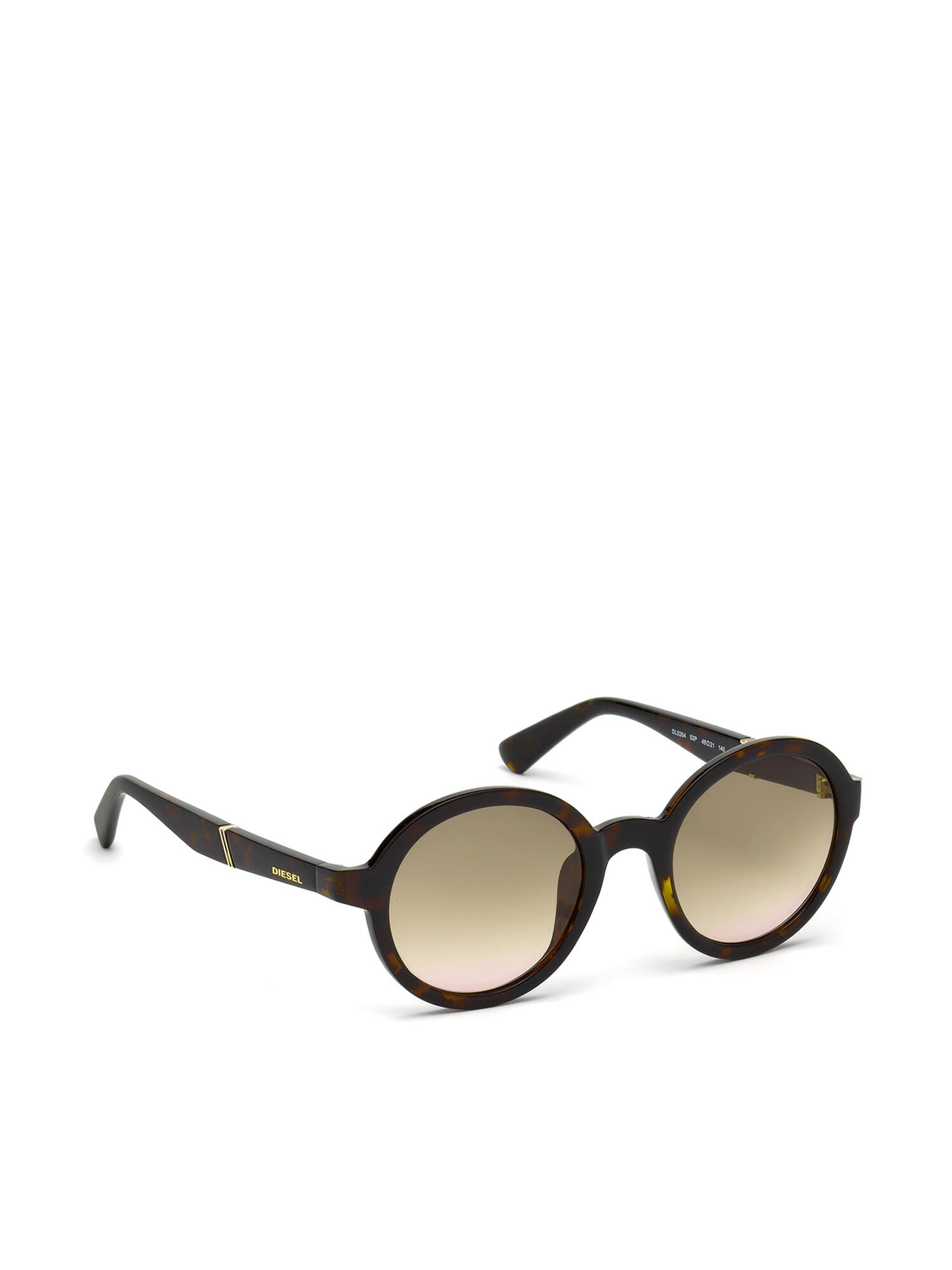 Diesel - DL0264, Gafas de montura redonda con detalle diagonal Unisex in Marrón - 9