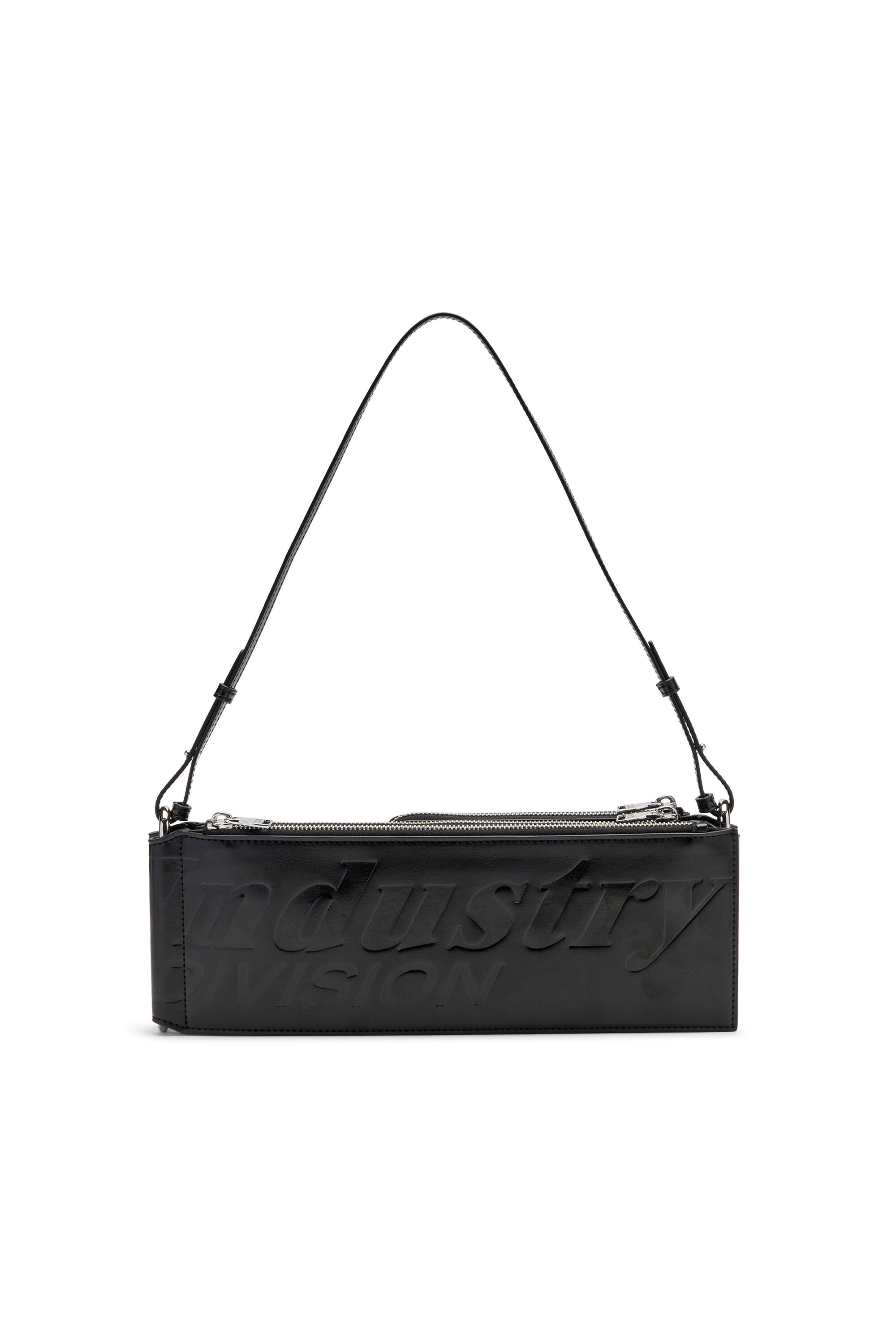 Diesel - FLAG-D SHOULDER BAG X, Flag-D-Bandolera modular con logo en relieve y lavado oscuro Unisex in Negro - 2