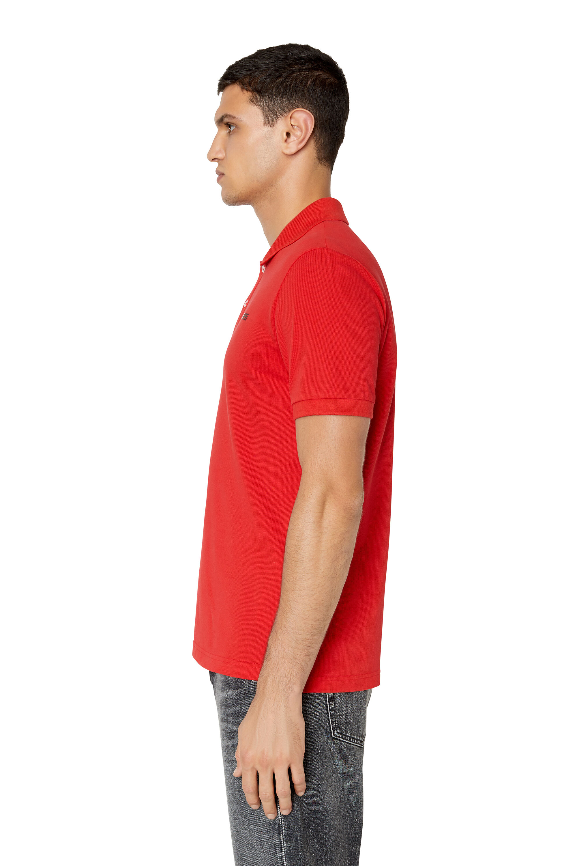 Diesel - T-SMITH-DIV, Man Polo shirt with high-density logo print in Red - Image 5