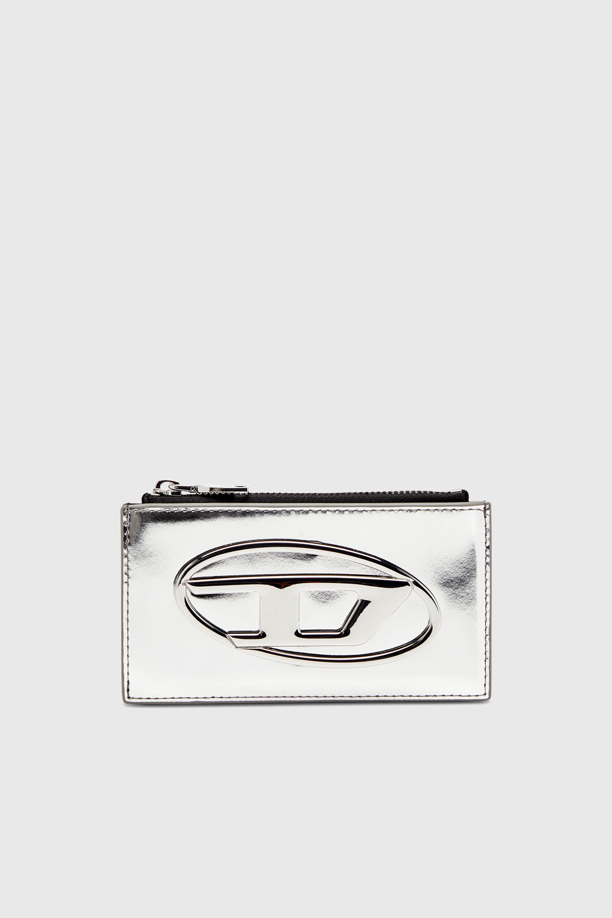 Diesel - 1DR CARD HOLDER III, Tarjetero de cuero espejado Mujer in Plateado - 1
