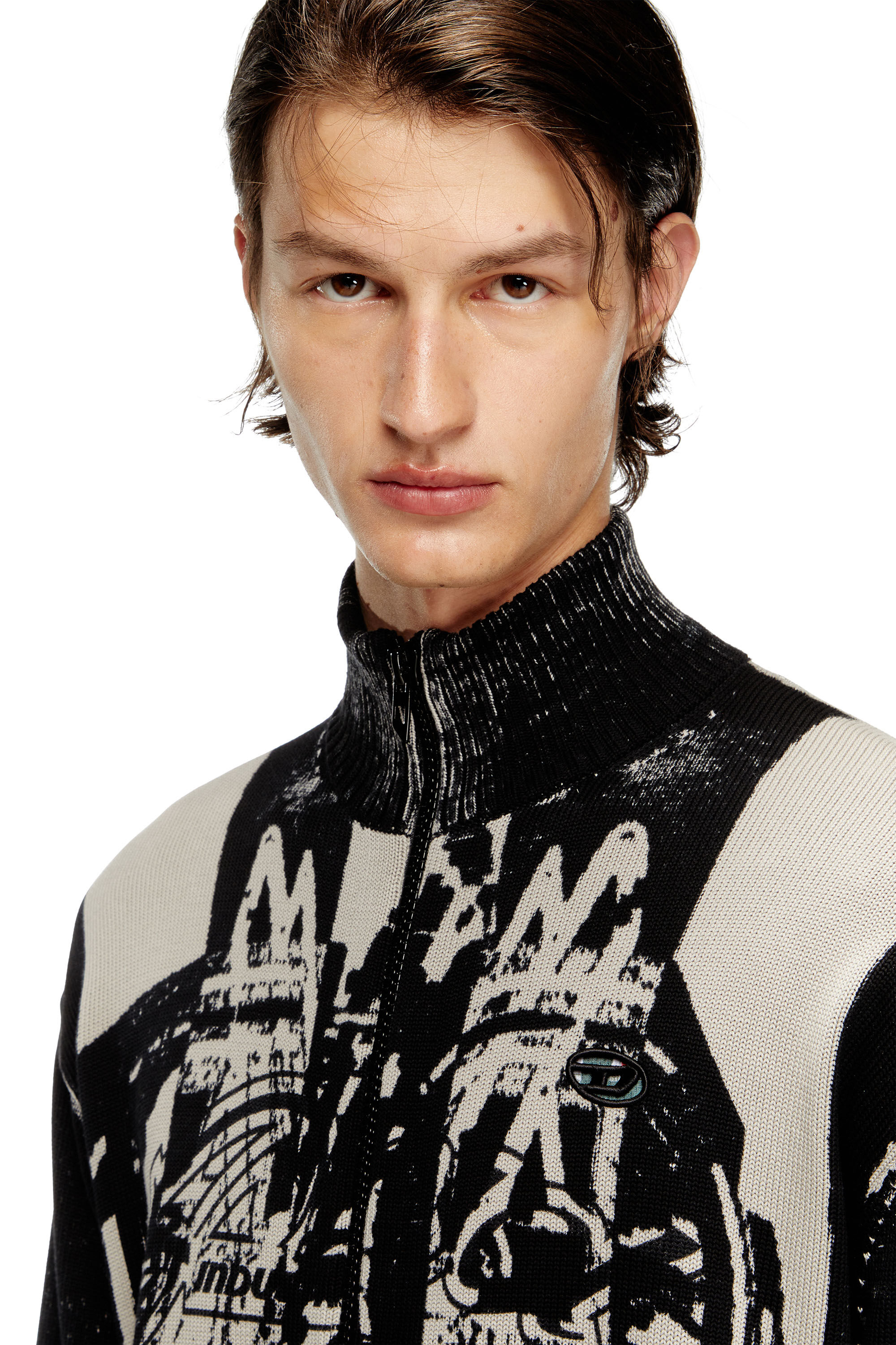 Diesel - K-OLIBA-JKT, Cárdigan con cremallera y estampado interior de rayas Hombre in ToBeDefined - 5