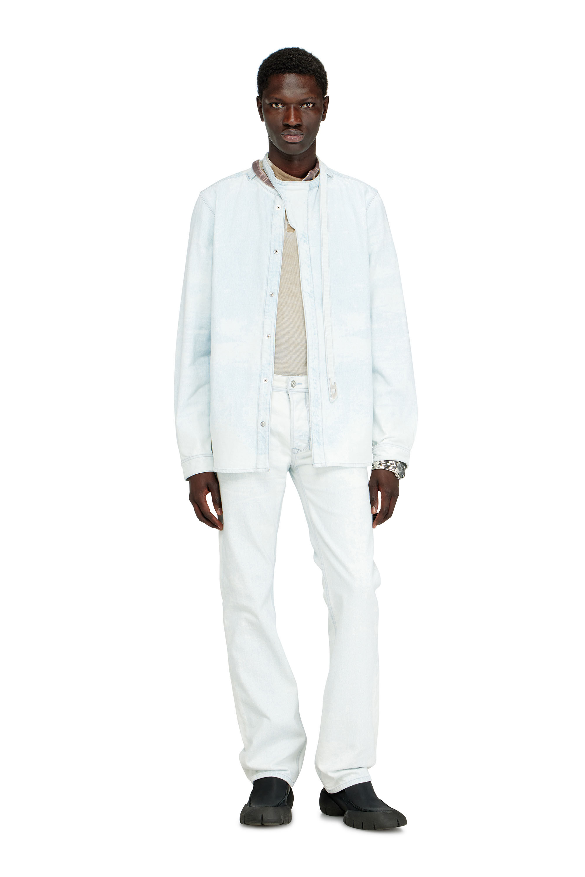 Diesel - D-TYLLAR-FSI, Camisa de denim satinado azul hielo Hombre in Azul marino - 1