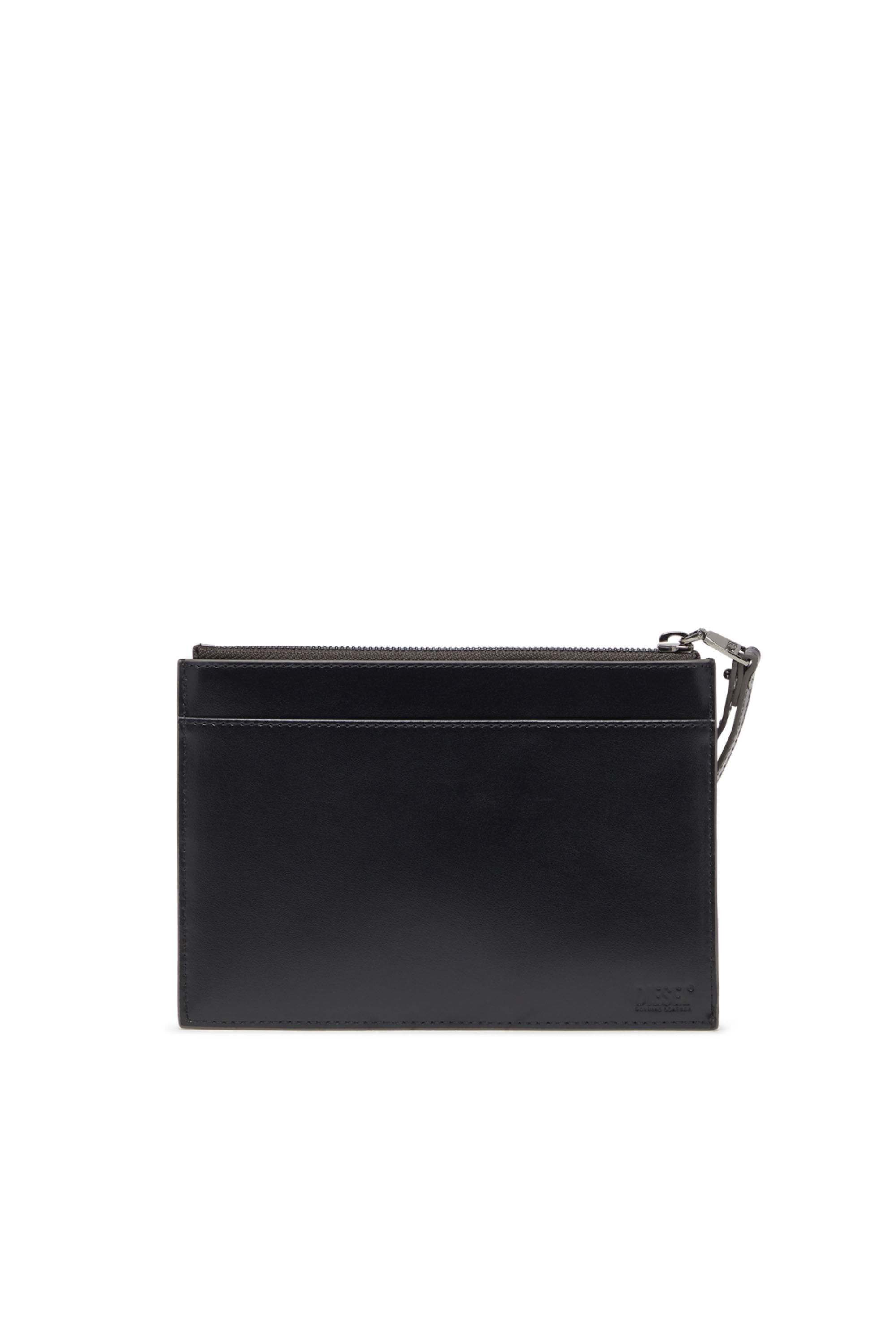 Diesel - 1DR POUCH III, Bolso de mano con cremallera de cuero espejado Unisex in Gris - 2