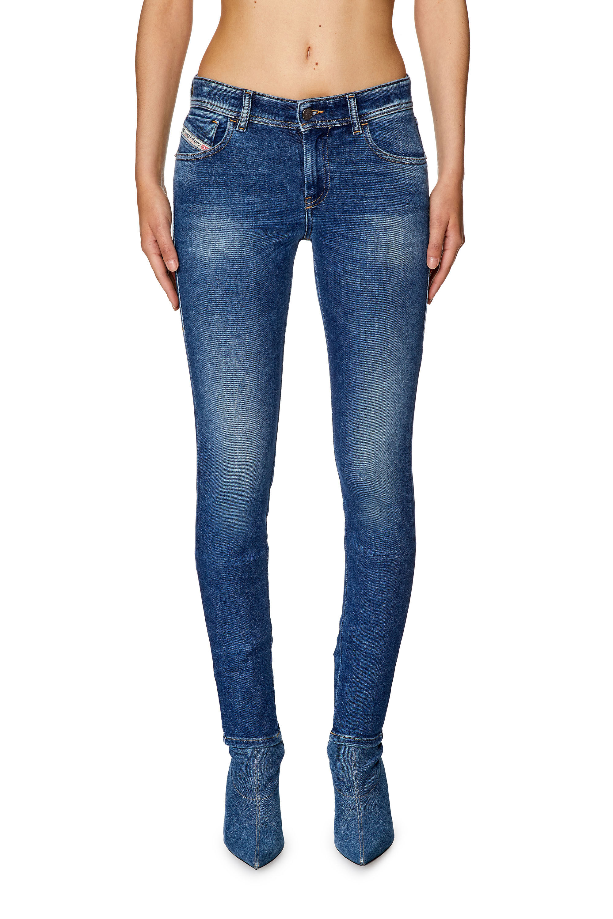 Diesel - Super skinny Jeans 2017 Slandy 09F86, Azul medio - Image 3