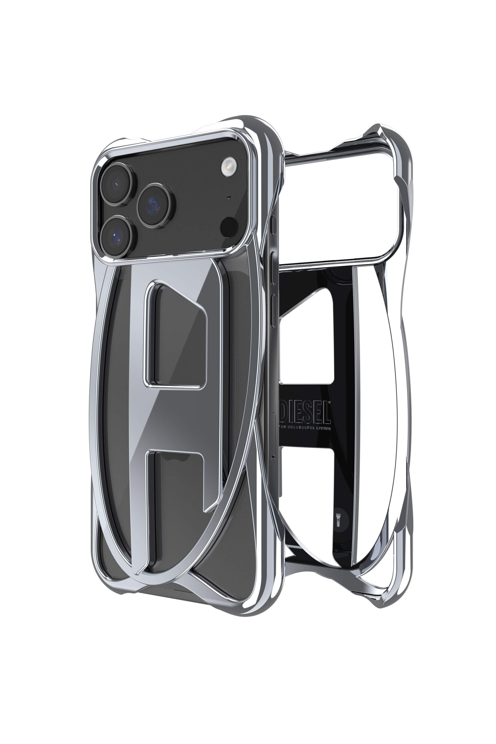 Funda brillante Caged D para iPhone 17 Pro Max Mujer | Gris