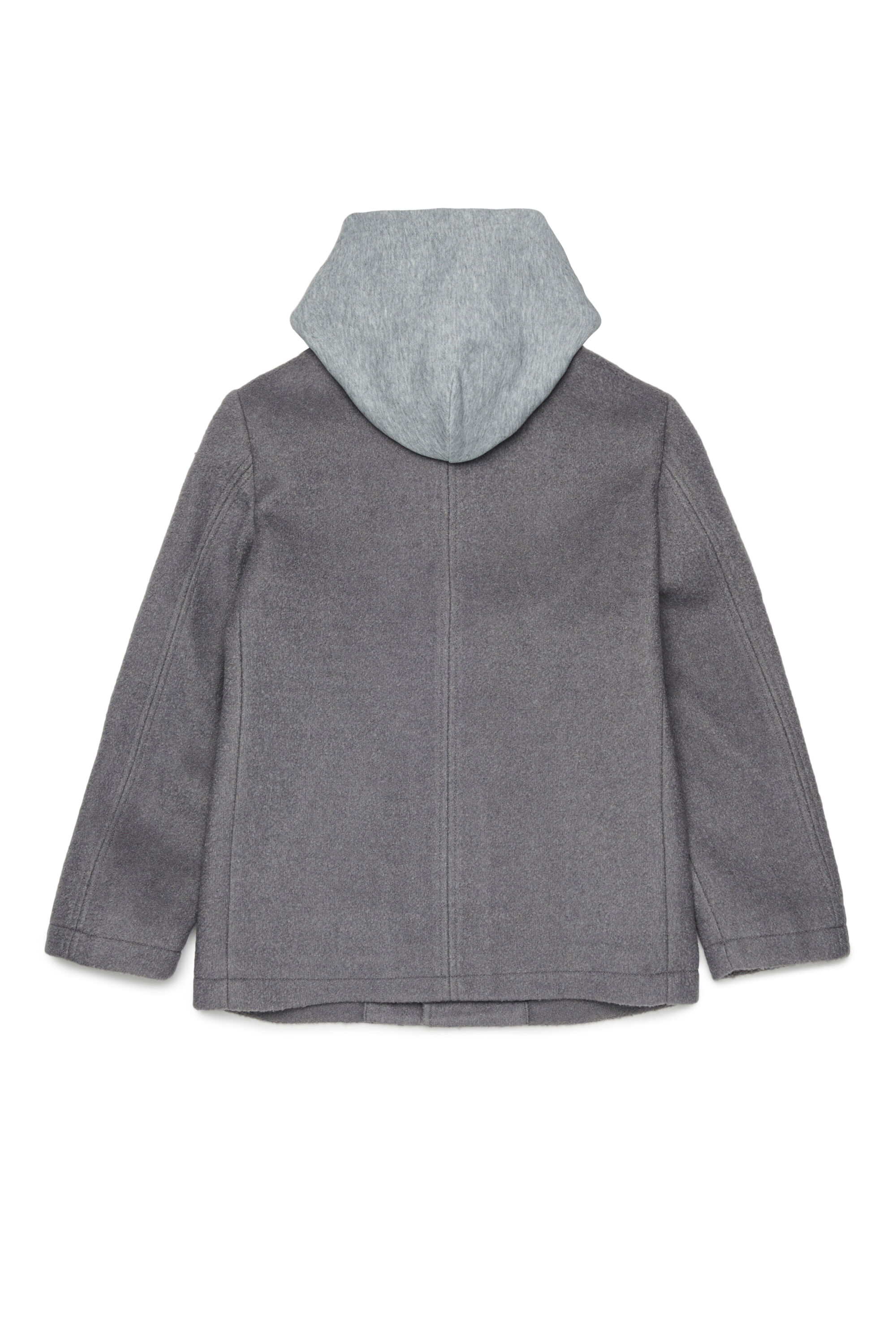 Diesel - JASTONEOUT, Abrigo de mezcla de lana con capucha desmontable Hombre in Gris - 2